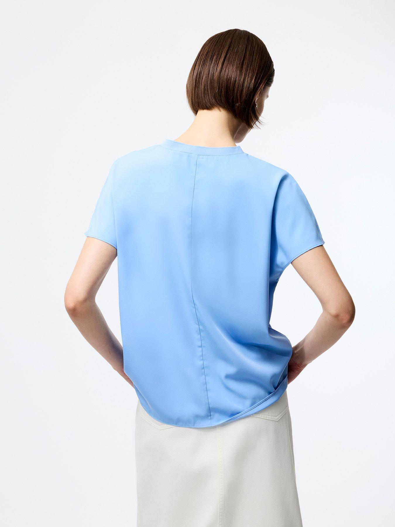 Image 2 of 6 of French Connection Crepe Oversized Short Sleeve Crew Neck T-shirt