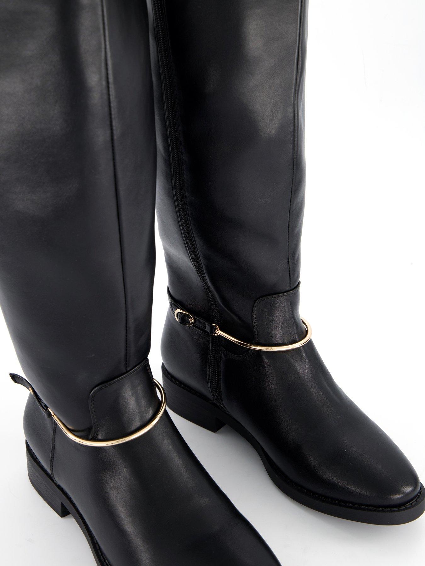 Image 5 of 6 of The Very Collection Wide Fit Riding Boot - Black