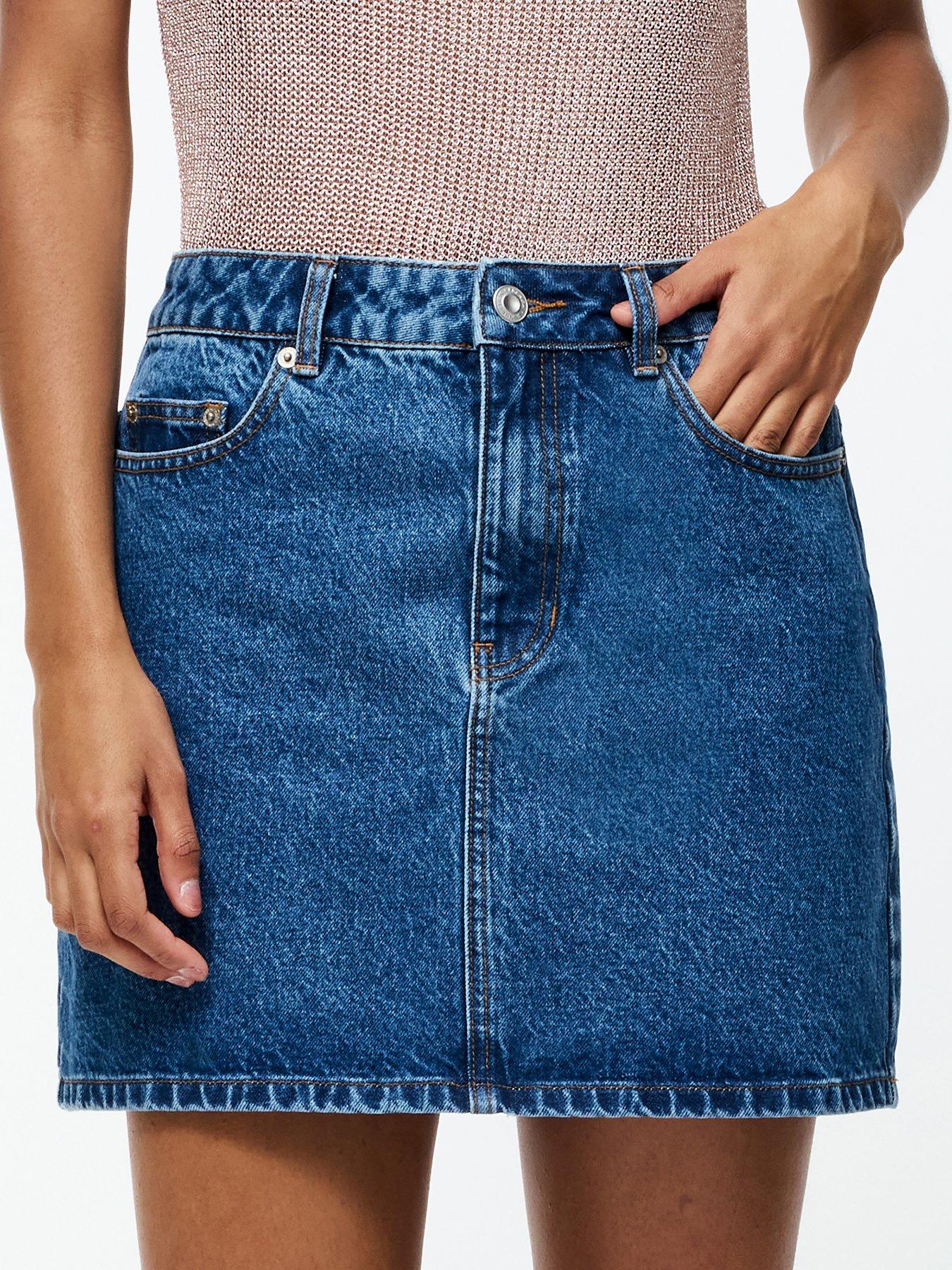 undefined Cotton Stretch Denim Mini Skirt