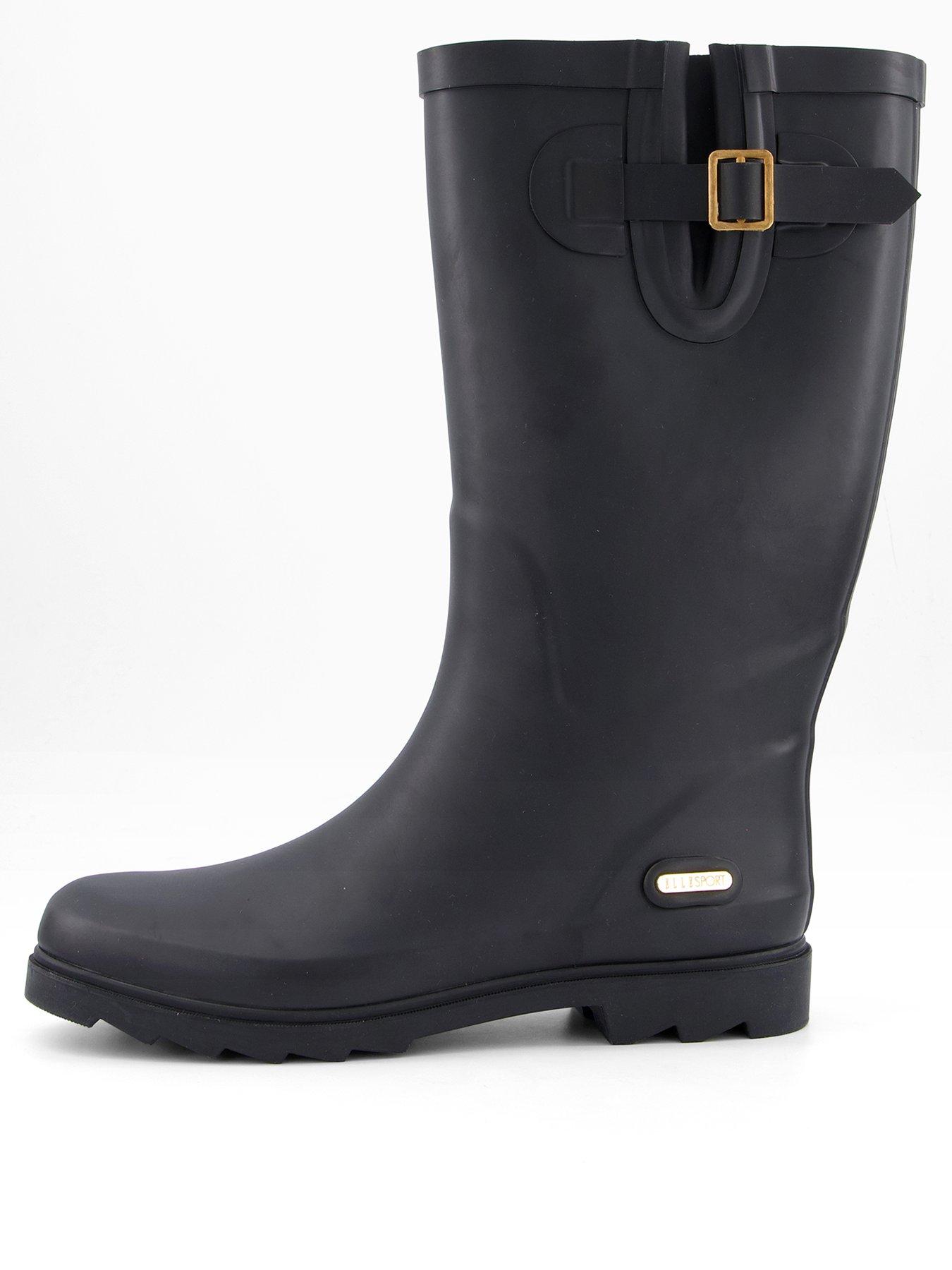 Elle Sport Tall Wellington Boot With Buckle - Black