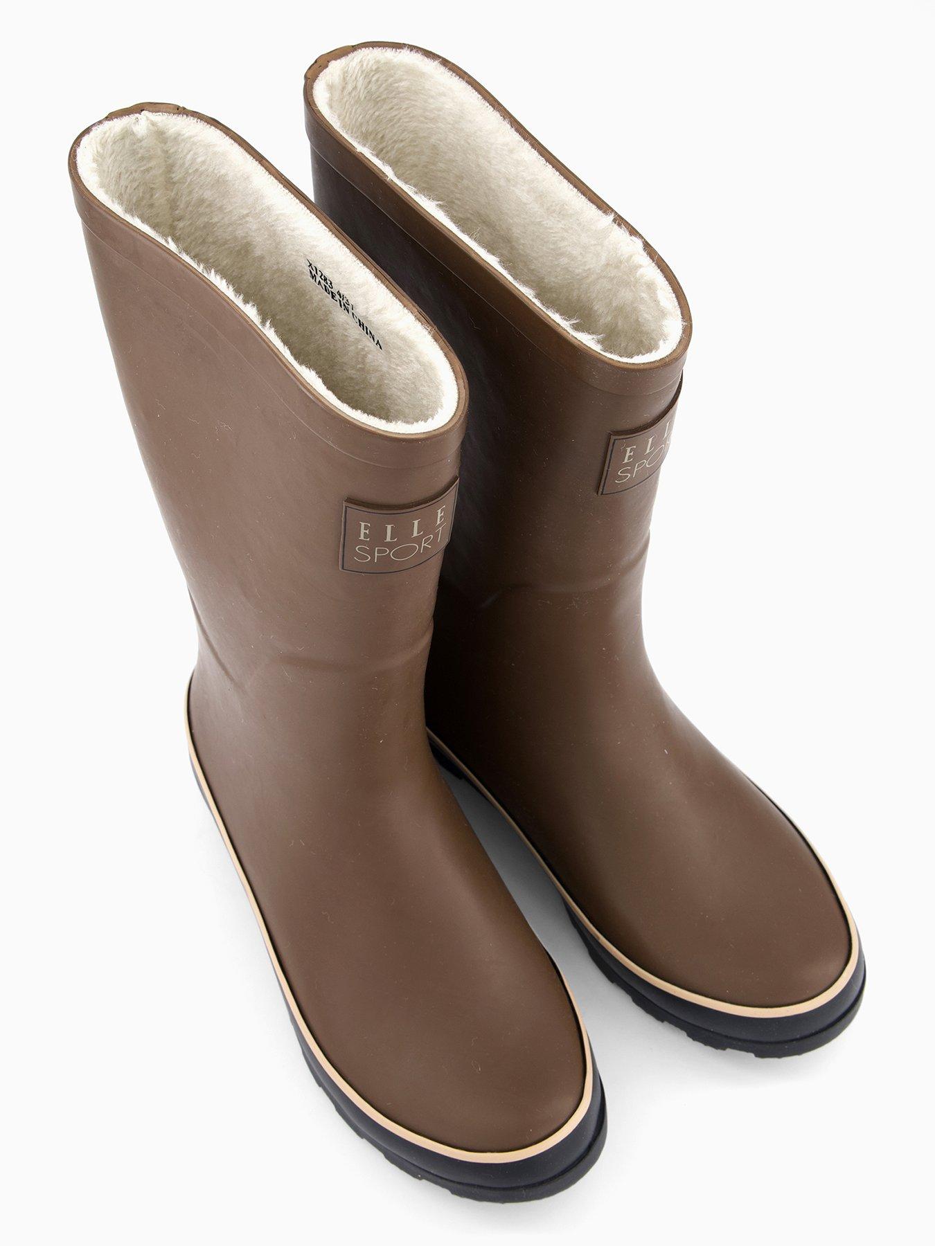 Image 4 of 7 of Elle Sport Wellington Boot With Warm Lining - &nbsp;Chocolate