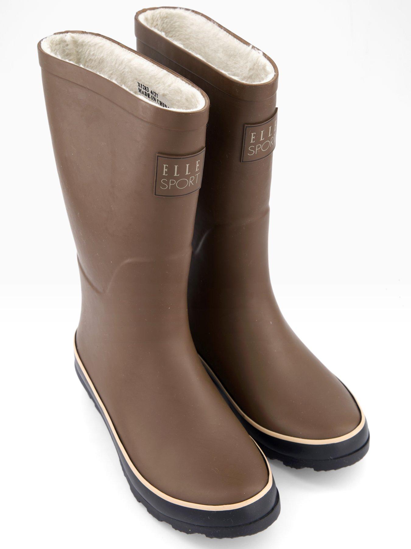 Image 6 of 7 of Elle Sport Wellington Boot With Warm Lining - &nbsp;Chocolate