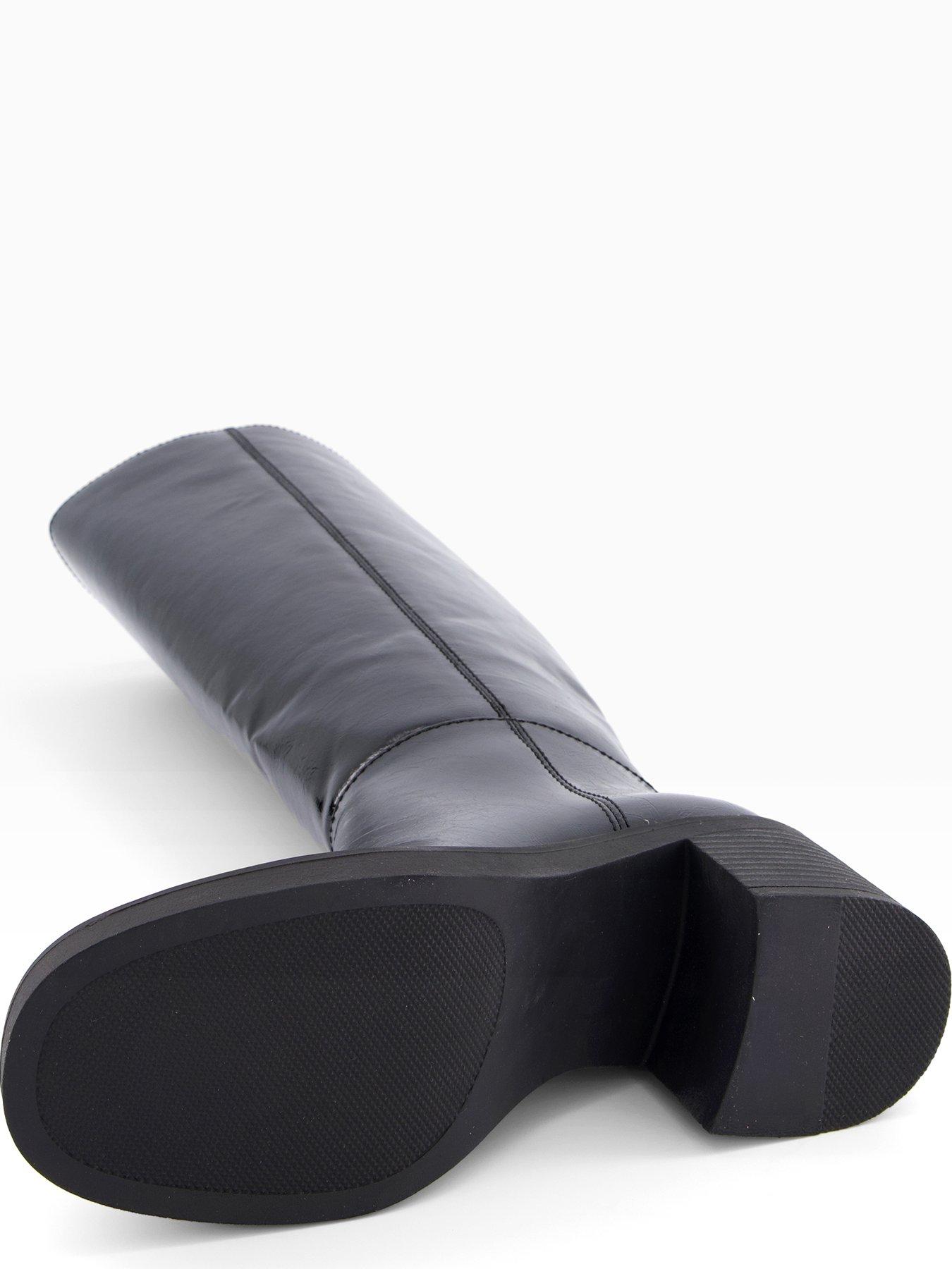 Image 5 of 7 of The Very Collection Block Heel Knee Boots - Black