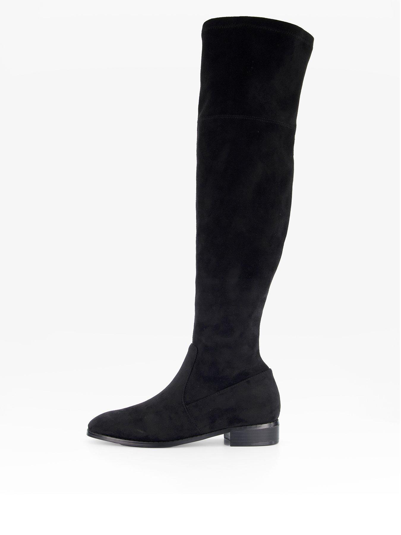 Image 2 of 7 of The Very Collection Over Knee Almond Toe Boot - Black