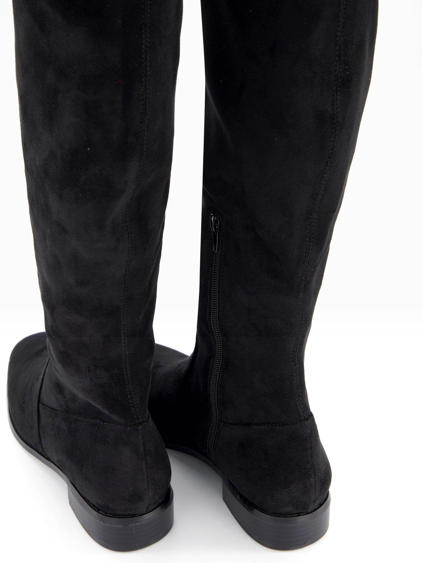 Image 7 of 7 of The Very Collection Over Knee Almond Toe Boot - Black