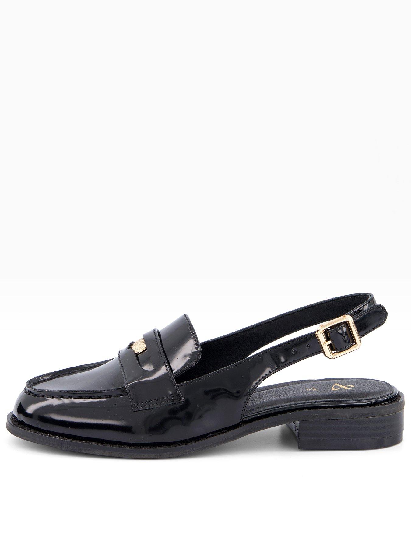 The Very Collection Sling Back Loafer - Black