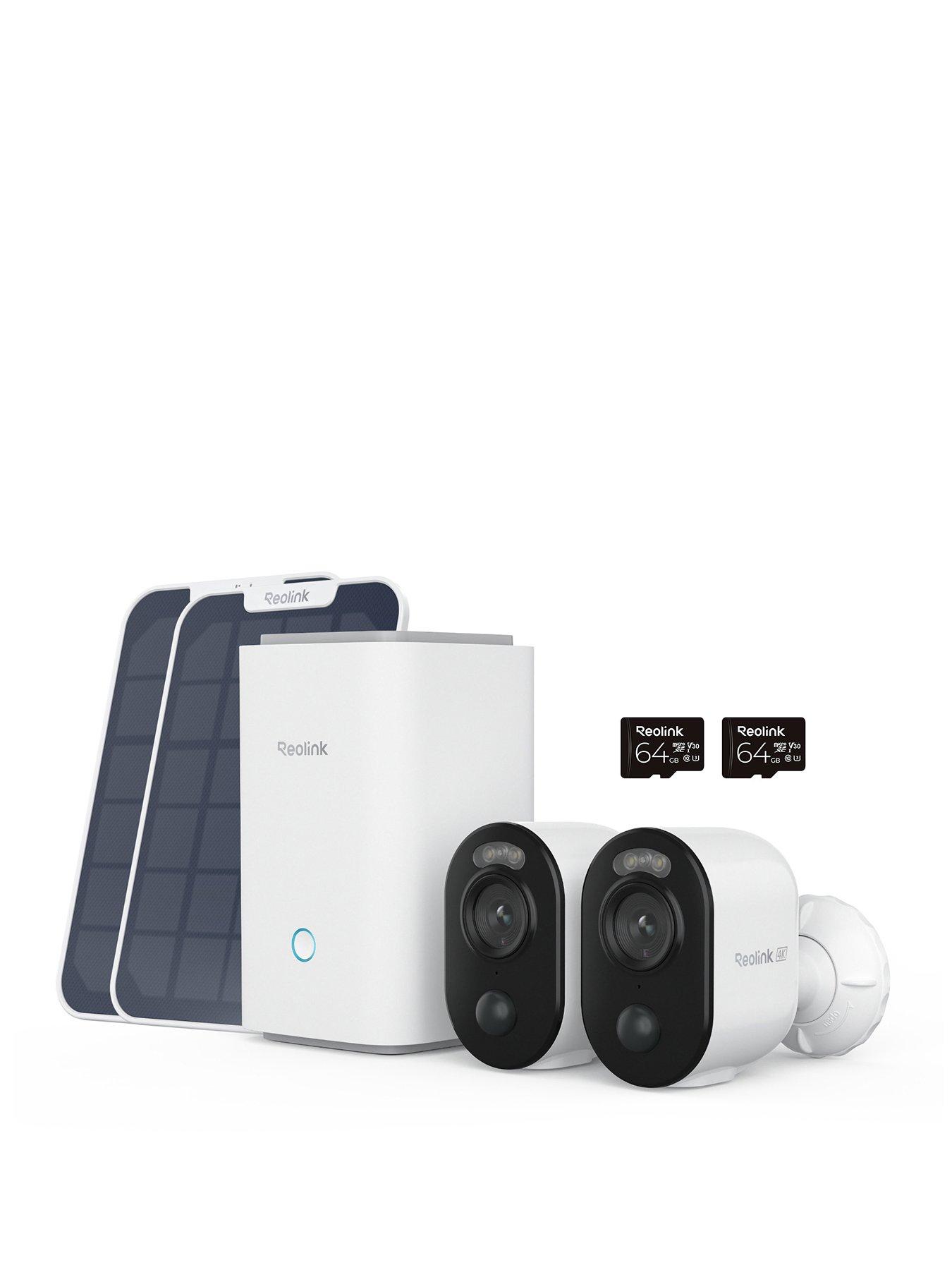 Reolink 4K Security System, 128GB microSD Card, Smart Detection, Hub1 with 2× Argus Series B350  &  Solar Panel + 128GB