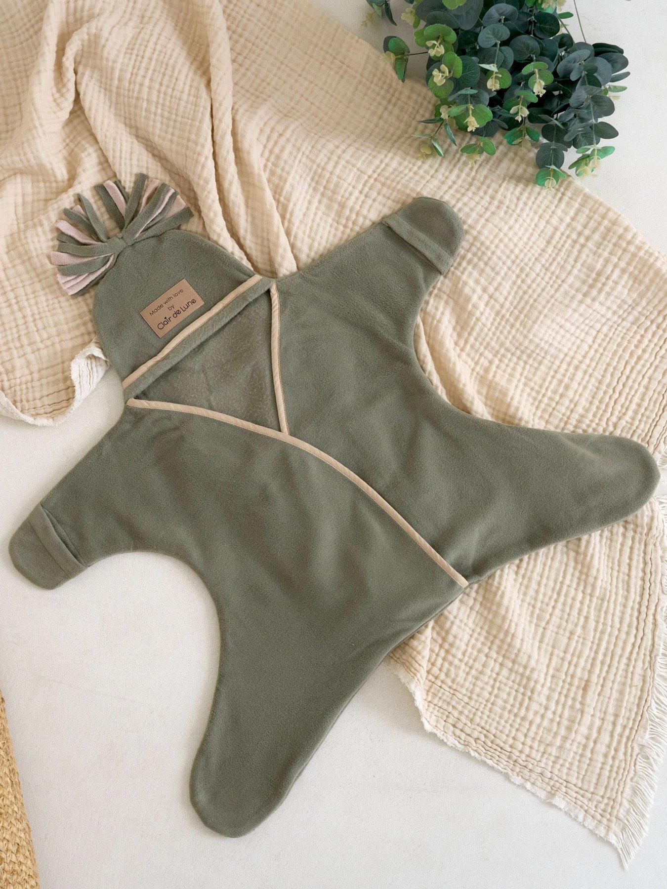 Clair De Lune Star Fleece Wrap 0-6 Months - Sage Green