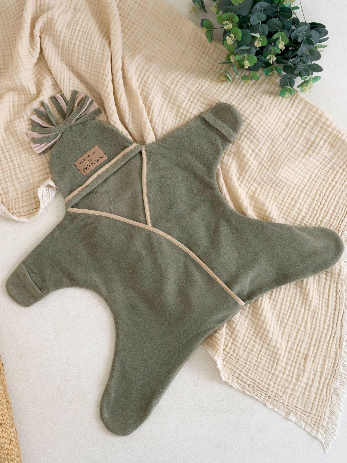Clair De Lune Star Fleece Wrap 6-12 Months - Sage Green