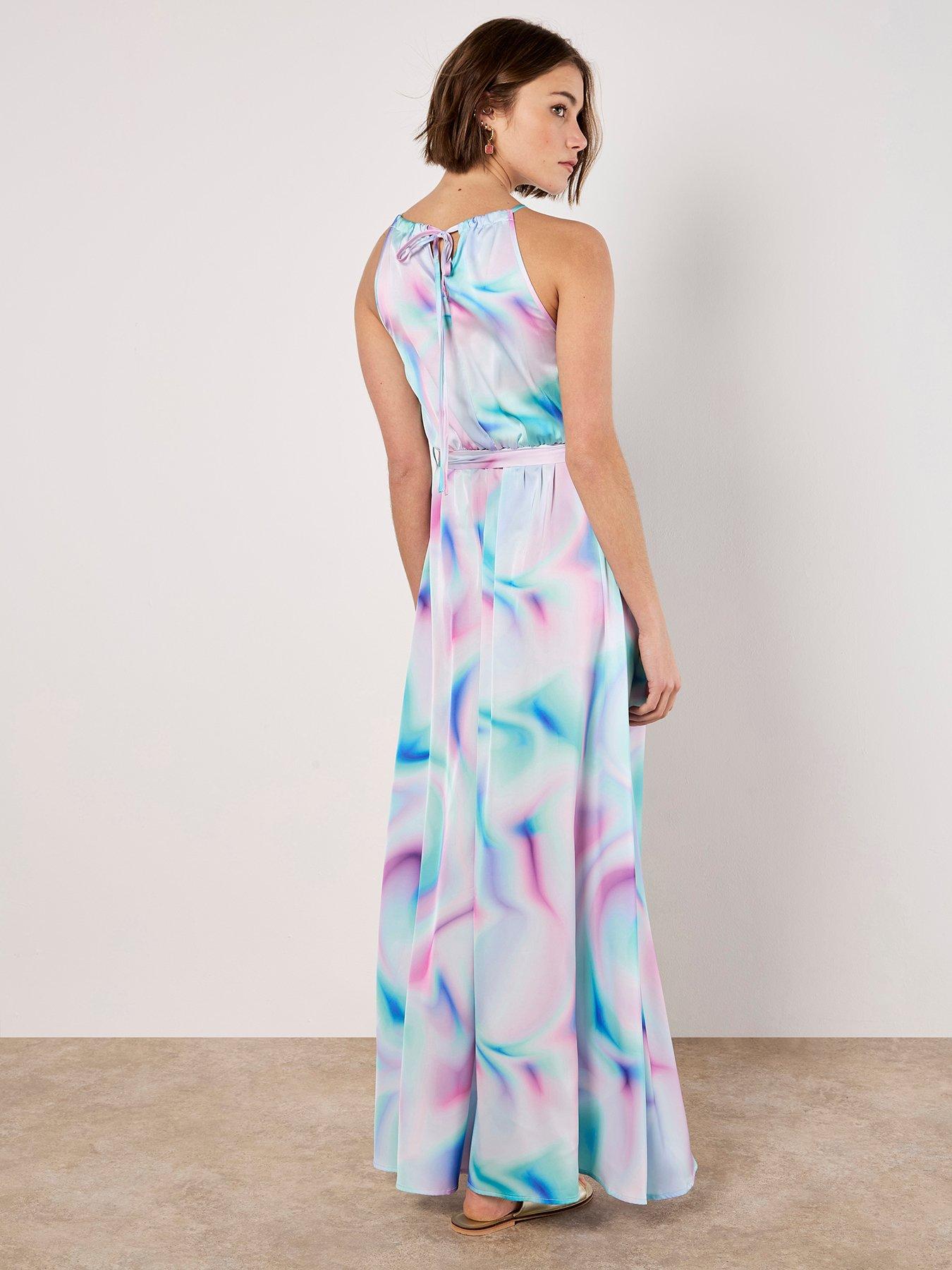 gradient satin dress Gradient satin maxi dress :: LICHI