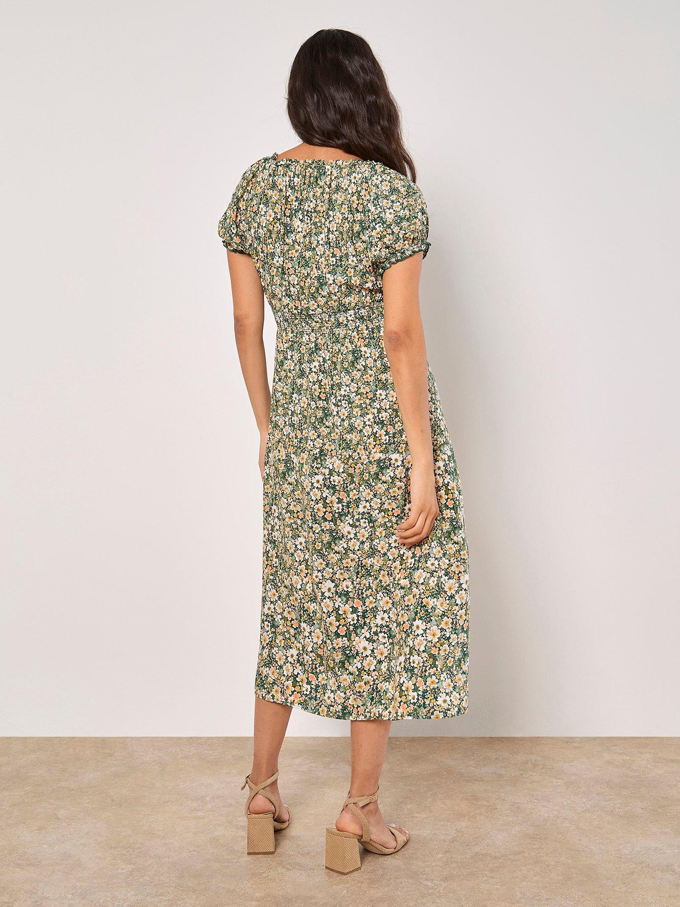 Green milkmaid dress