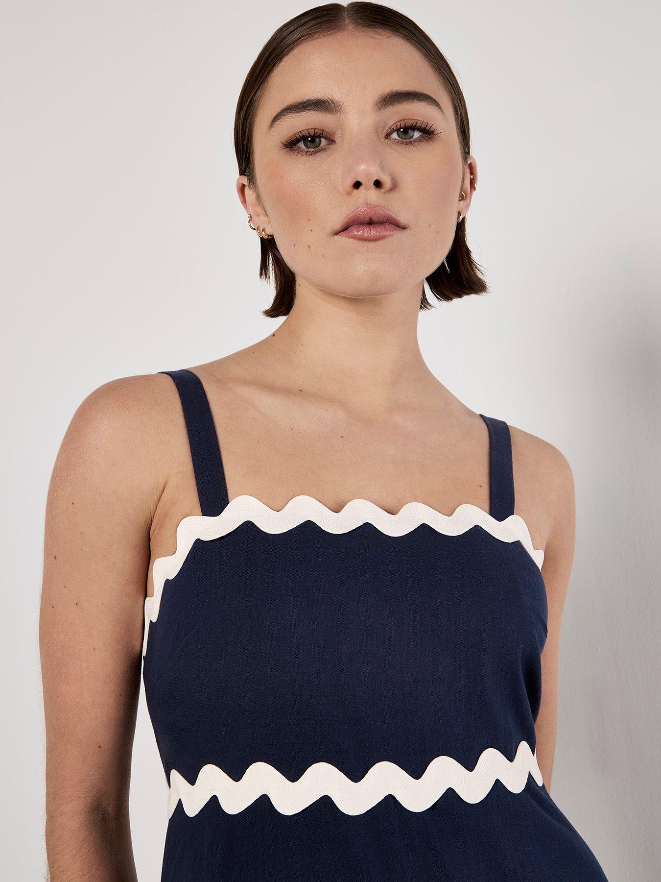 Apricot Rick Rack Trim Trapeze Midaxi Dress | Very