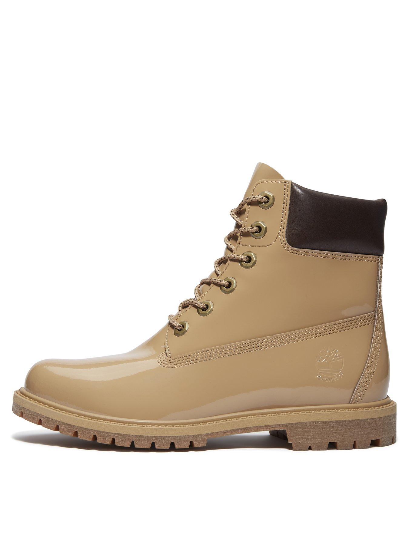 Timberland Premium 6 In Lace Waterproof Boot Wheat Patent Leather - Beige