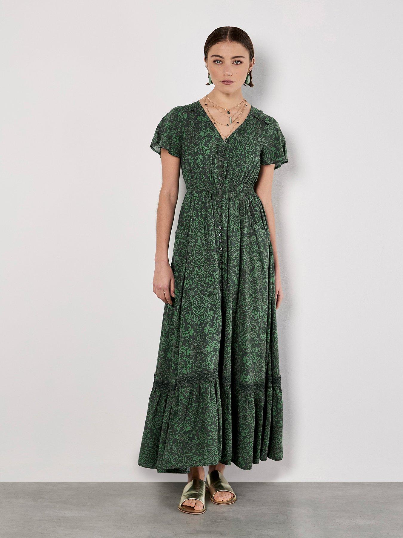 undefined Dreamcatcher Print Maxi Dress - Green