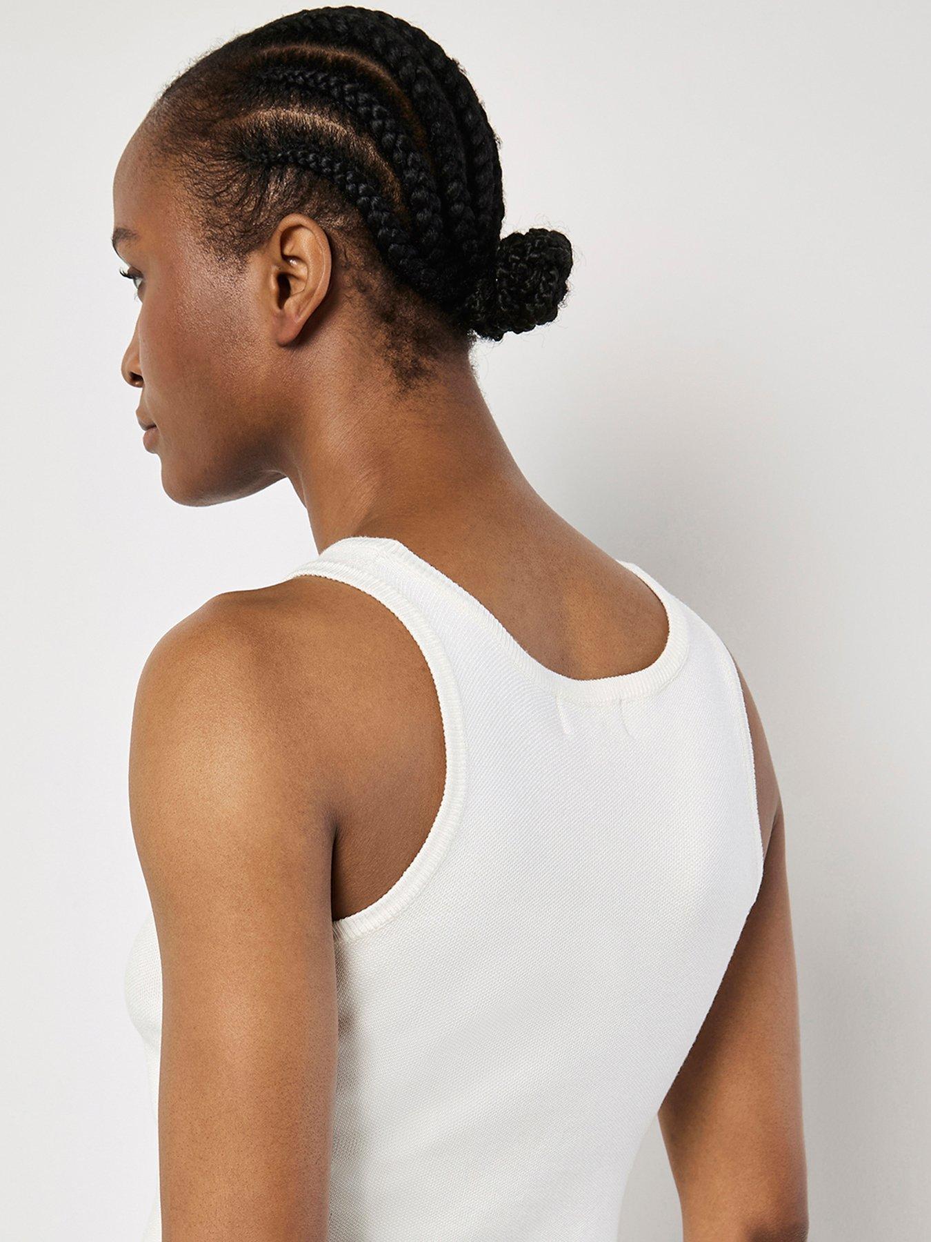 Image 2 of 5 of Apricot Racer Knitted Crop Top - White