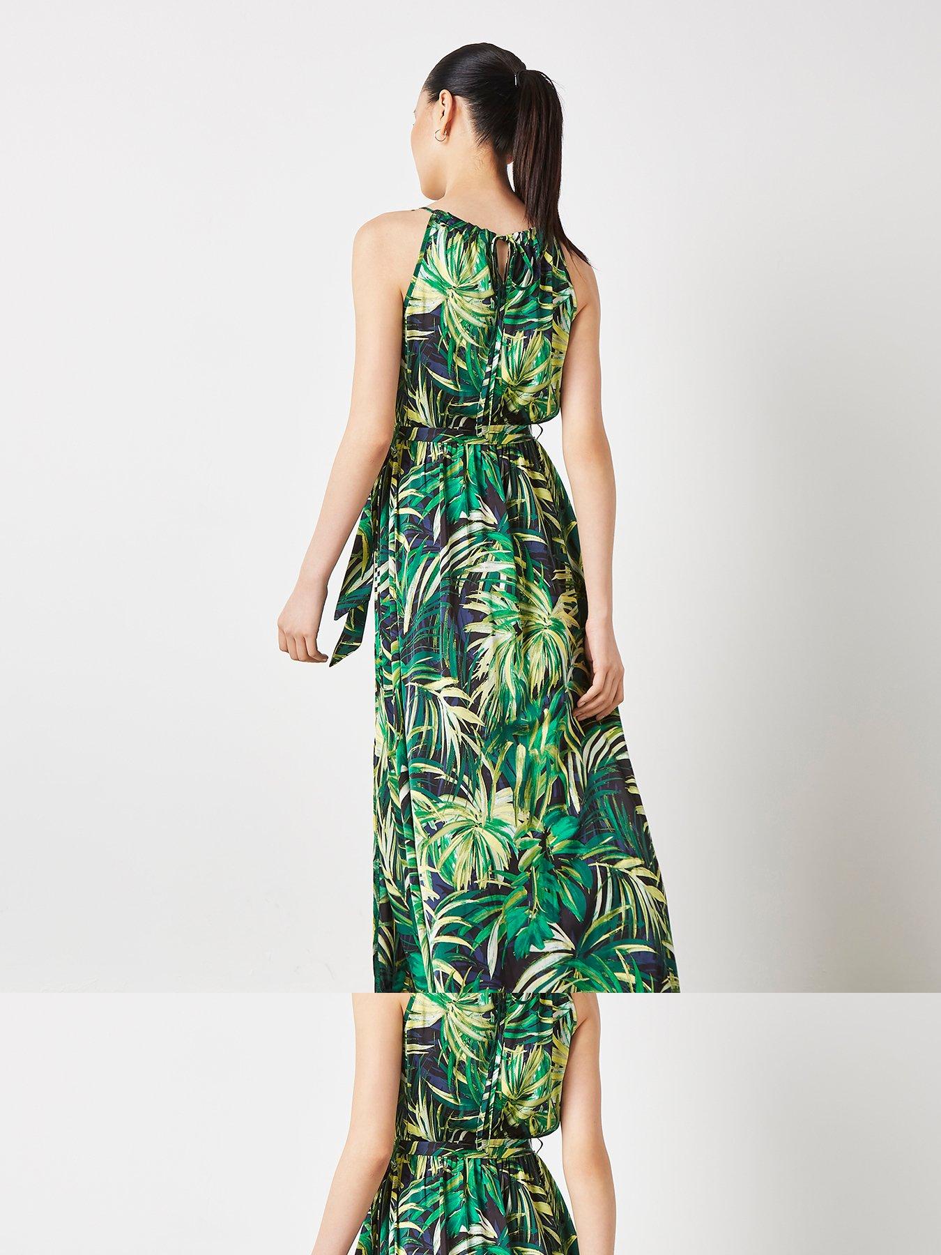 Image 2 of 5 of Apricot Halterneck Tropical Maxi Dress - Blue