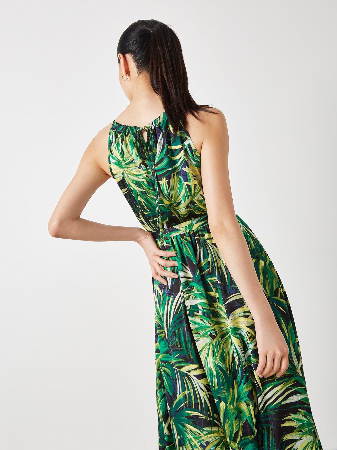 Image 4 of 5 of Apricot Halterneck Tropical Maxi Dress - Blue