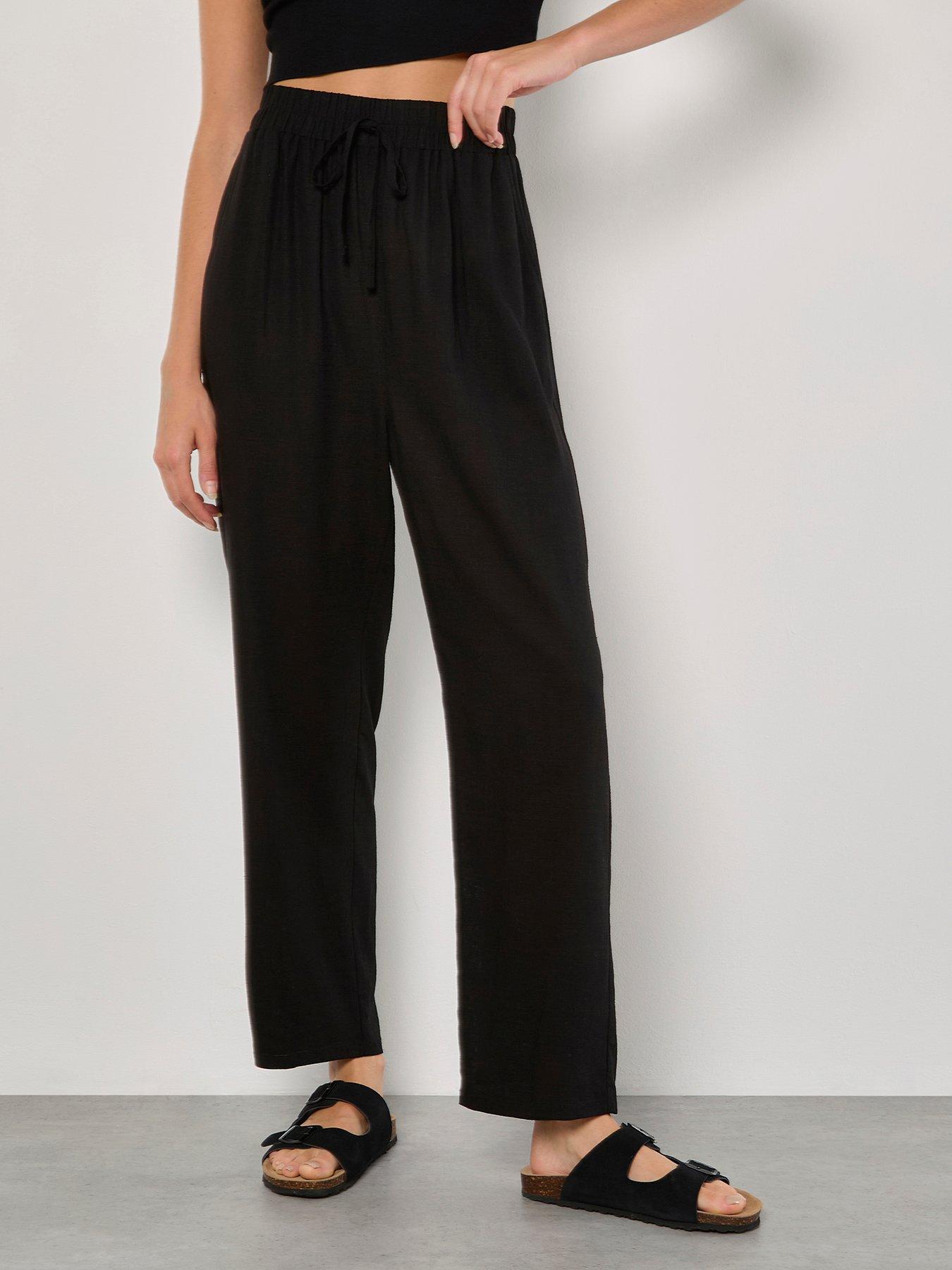 undefined Pkts Linen Mix Palazzo Trousers