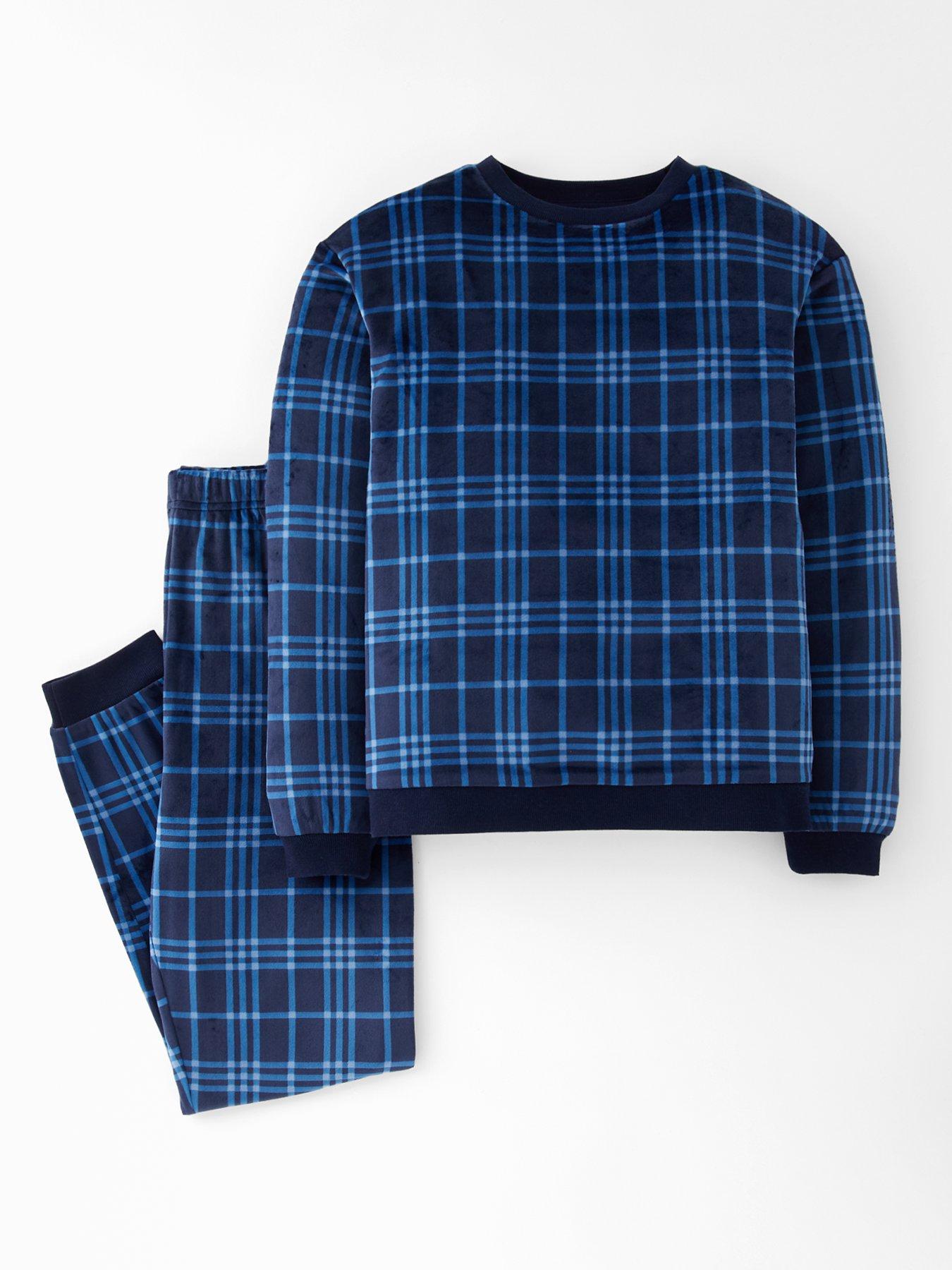 Image 2 of 5 of The Very Collection Boys 2 Pack Fleece Check Pyjamas - Multi