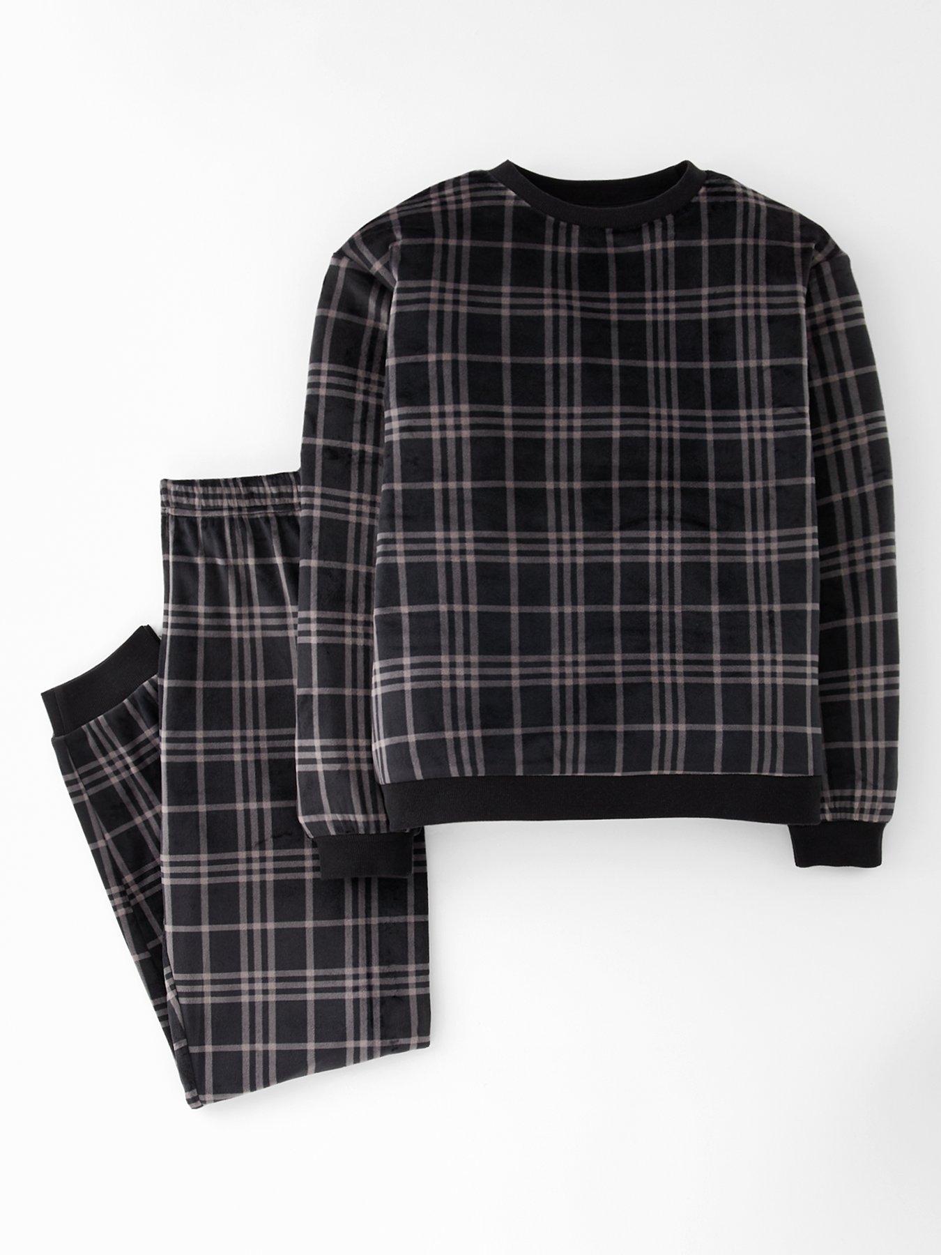 Image 3 of 5 of The Very Collection Boys 2 Pack Fleece Check Pyjamas - Multi