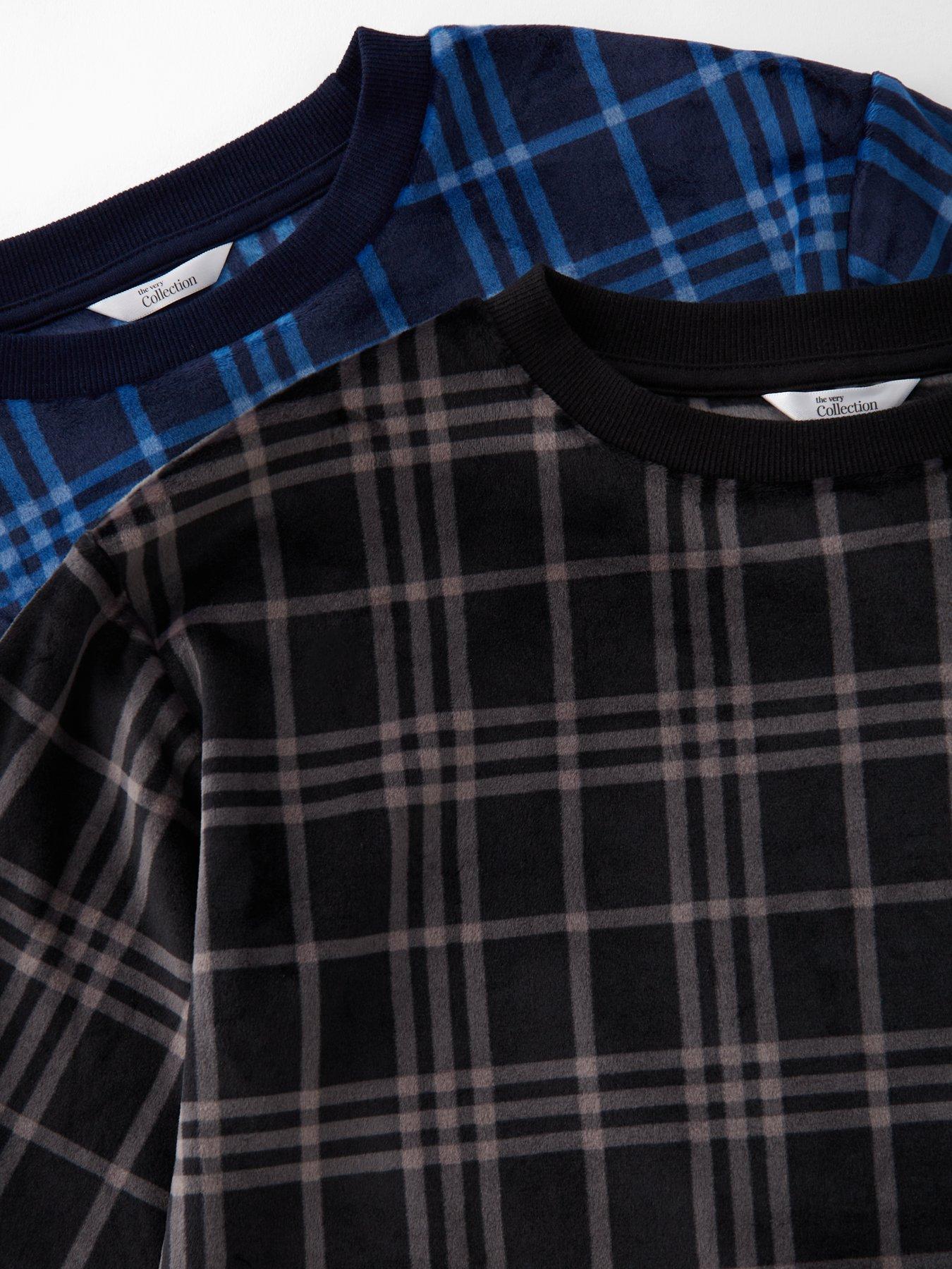 Image 4 of 5 of The Very Collection Boys 2 Pack Fleece Check Pyjamas - Multi