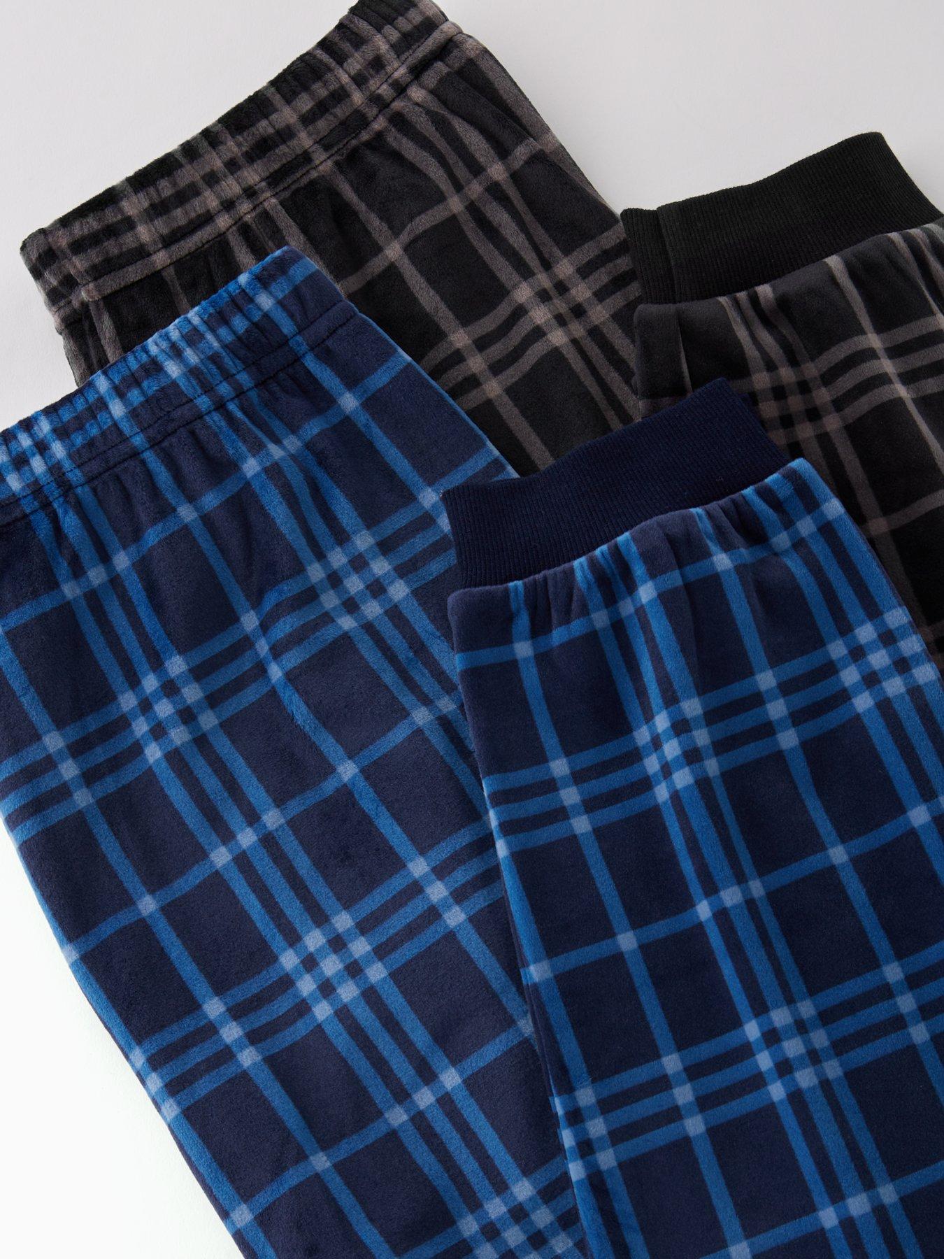 Image 5 of 5 of The Very Collection Boys 2 Pack Fleece Check Pyjamas - Multi
