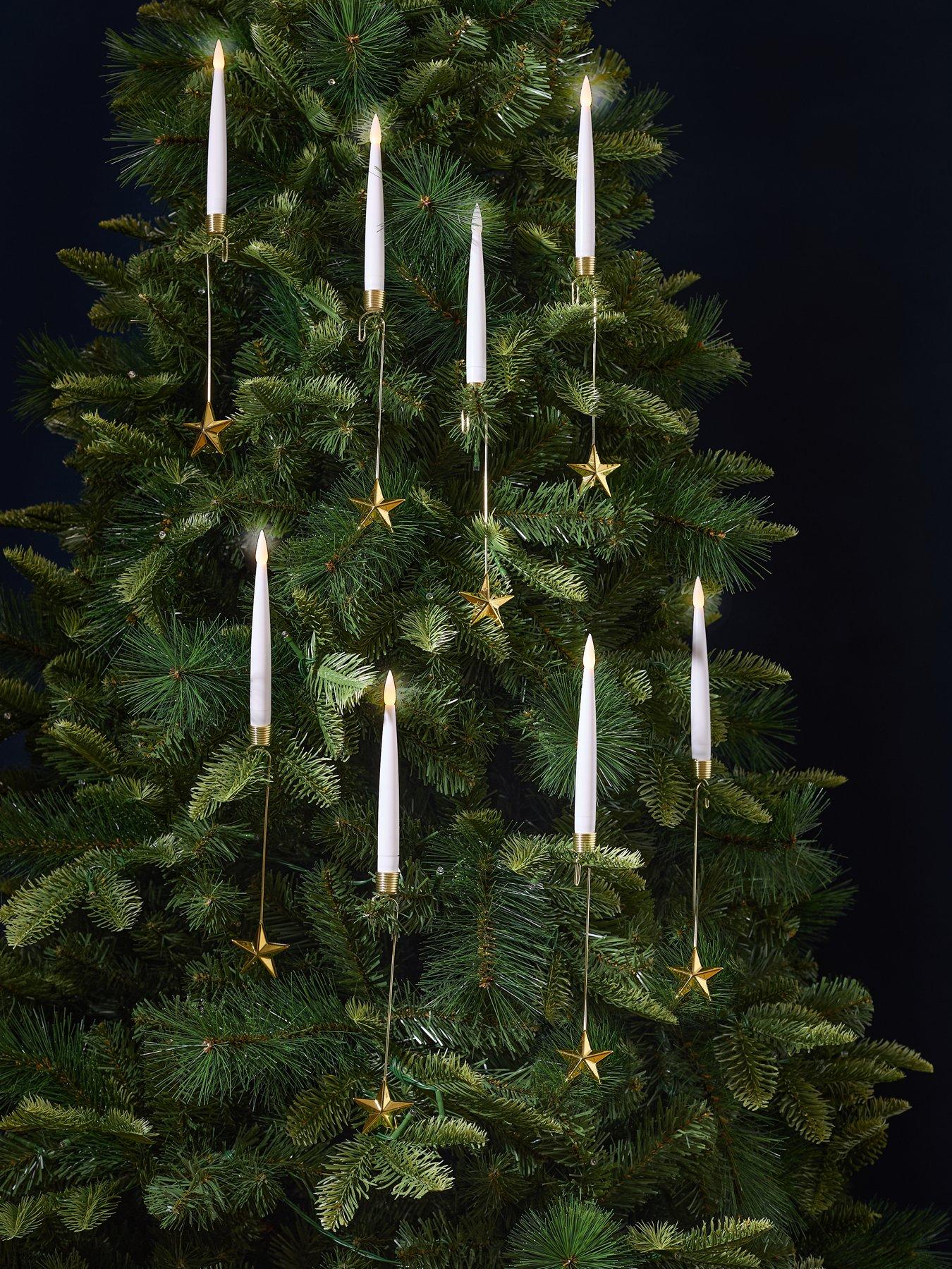 Very Home Set of 8 Light Up LED Candle Christmas Tree Decorations