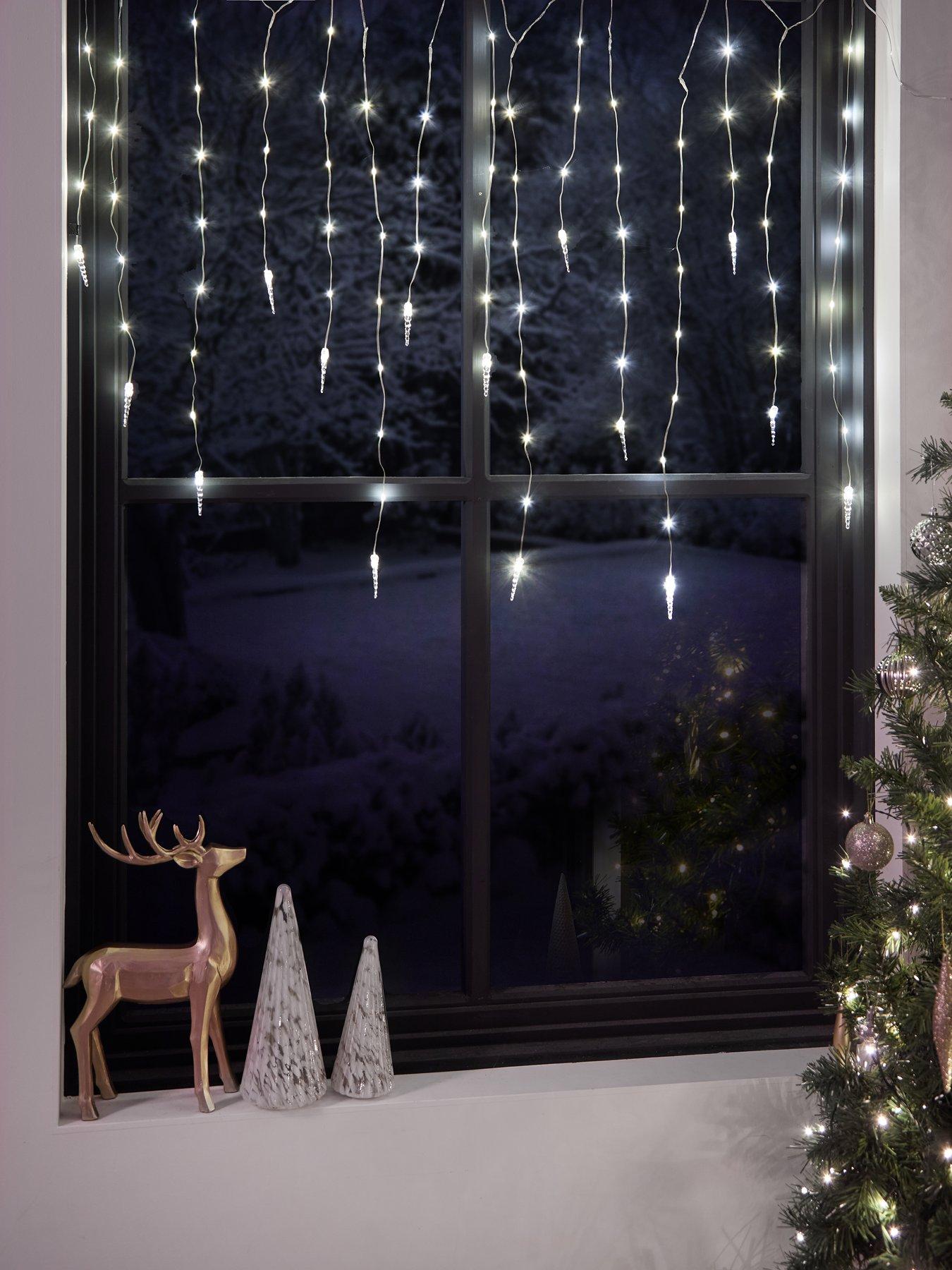 Very Home Icicles Window Curtain Christmas Light
