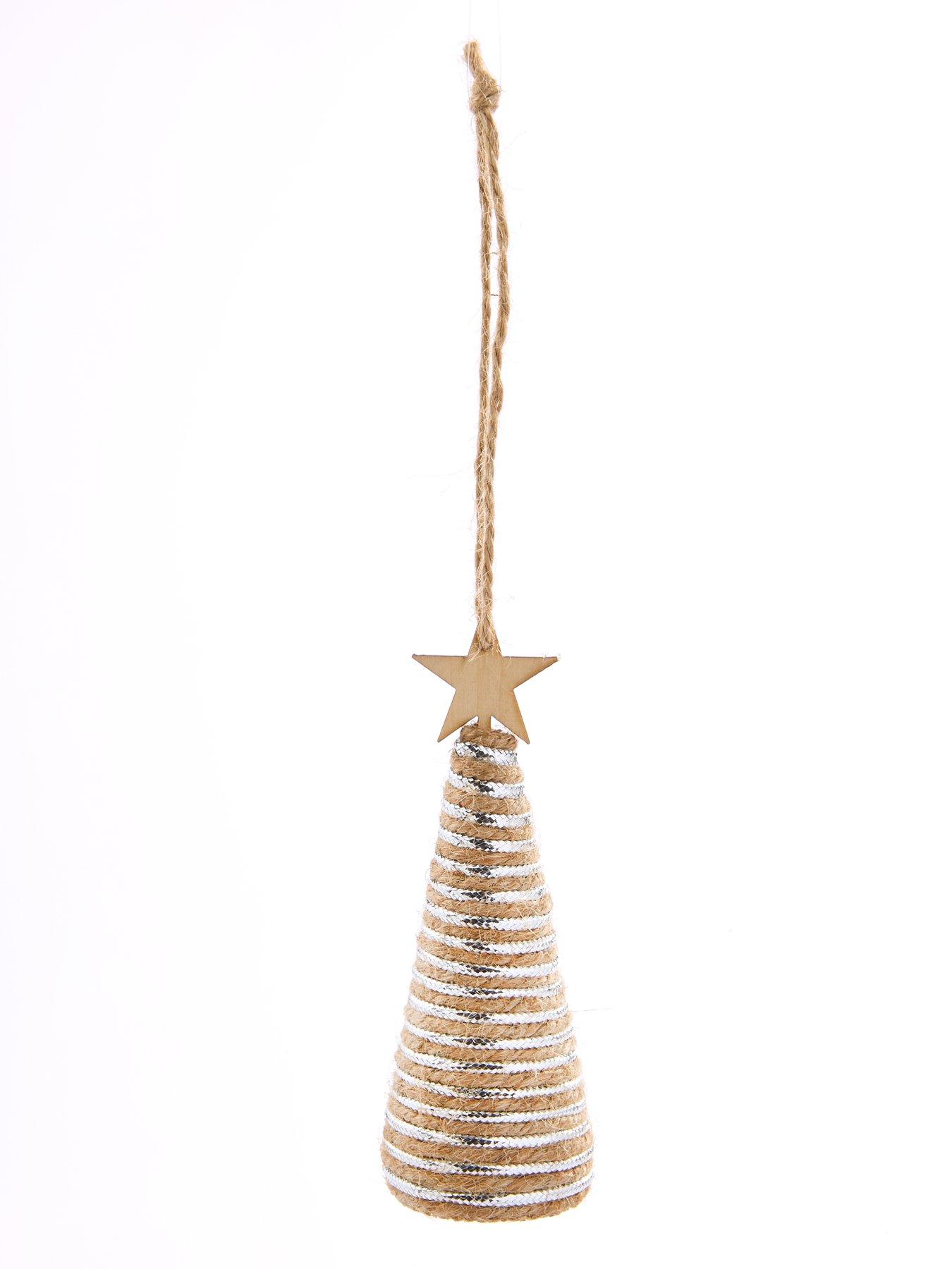 Image 3 of 3 of Very Home Set of 6 Jute Tree Hanging Christmas&nbsp;Decorations