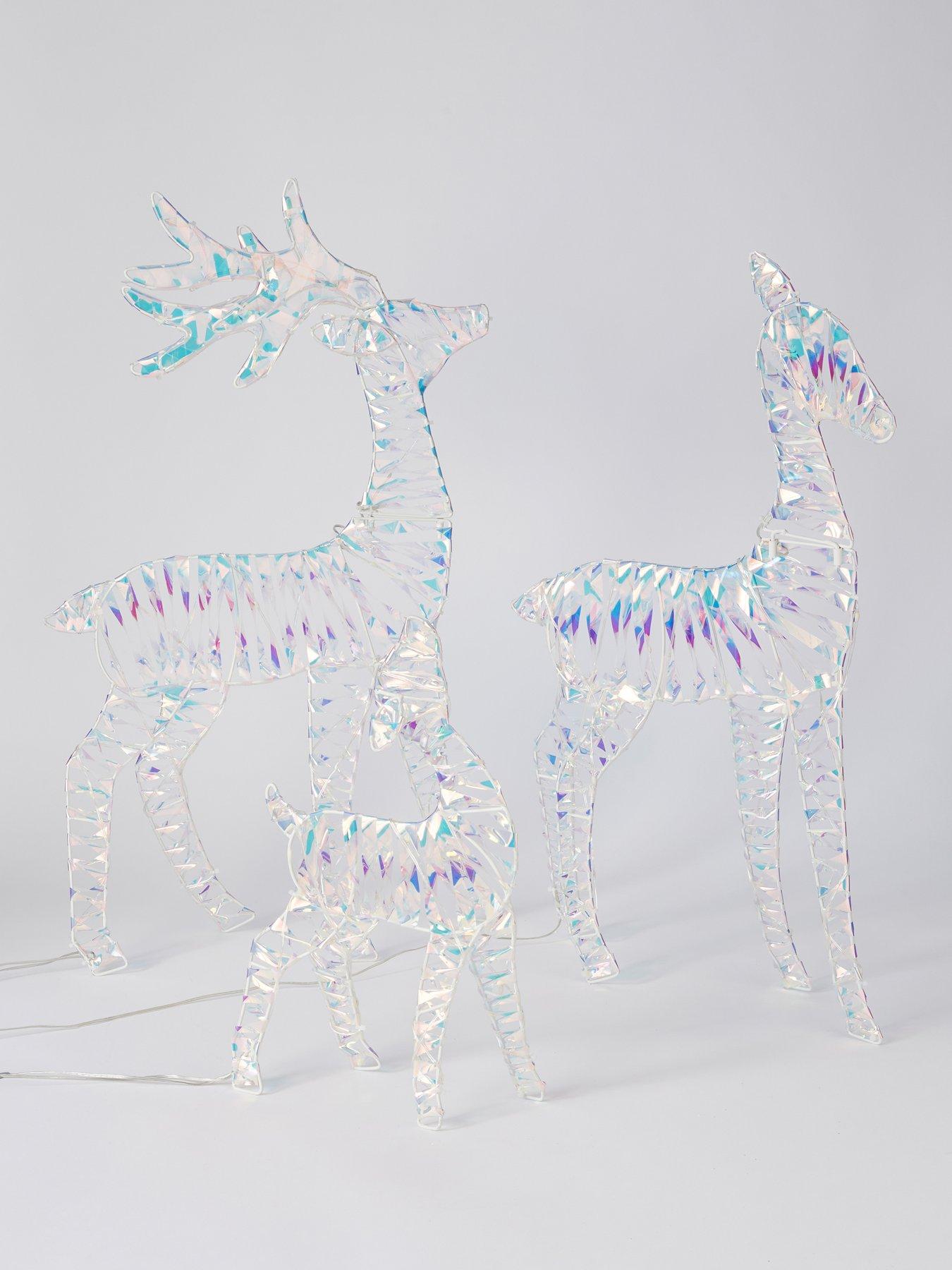 Image 2 of 7 of The Very Collection Set of 3&nbsp;LED&nbsp;Iridescent Reindeer Family Outdoor Christmas Lights