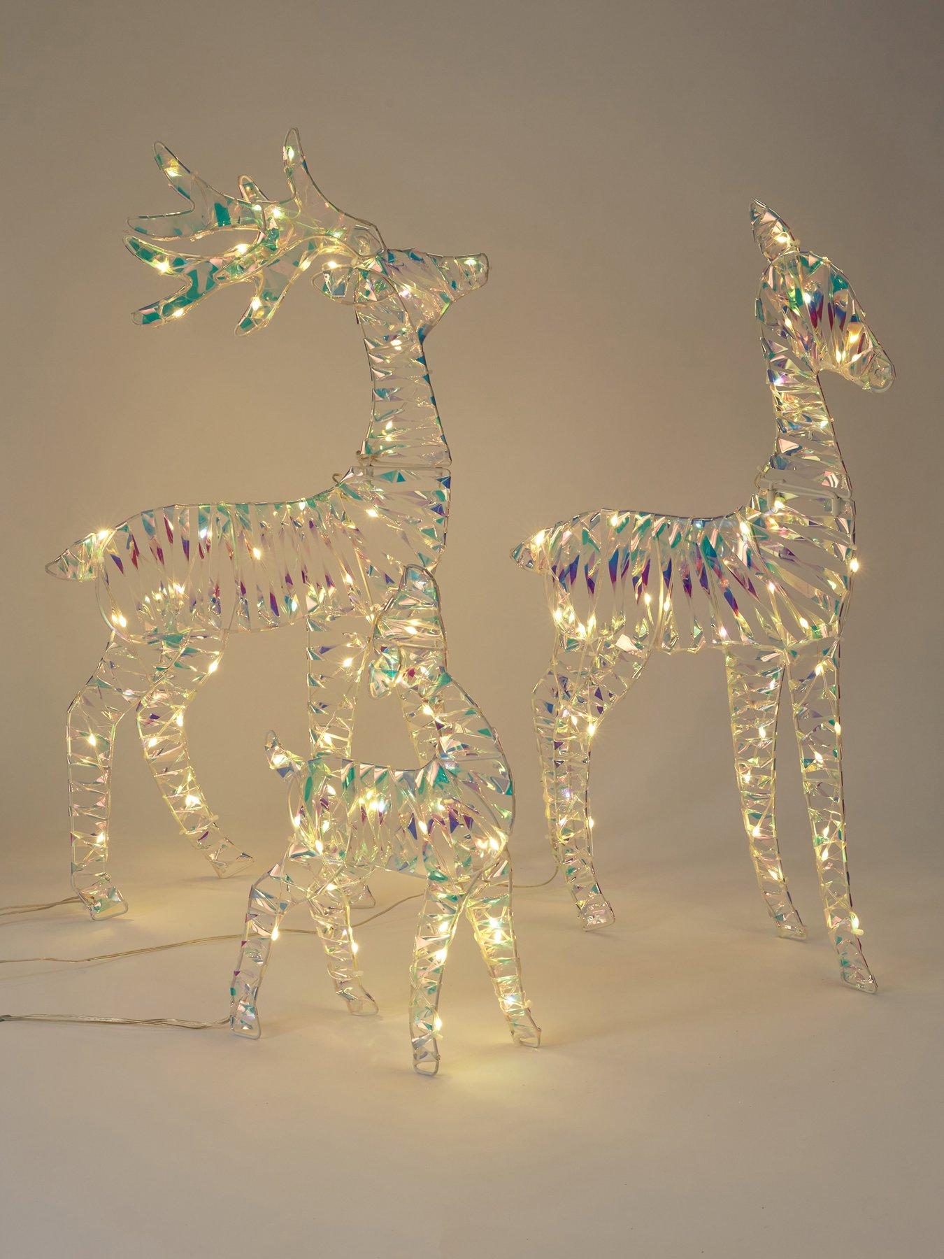 Image 3 of 7 of The Very Collection Set of 3&nbsp;LED&nbsp;Iridescent Reindeer Family Outdoor Christmas Lights