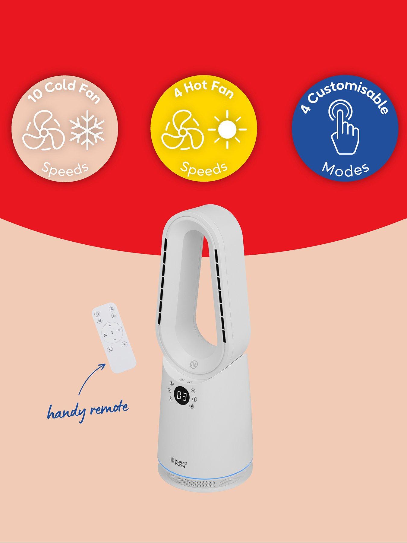 Image 3 of 8 of Russell Hobbs RHCBLDL3IN1, Bladeless Heat and Cool Fan in White