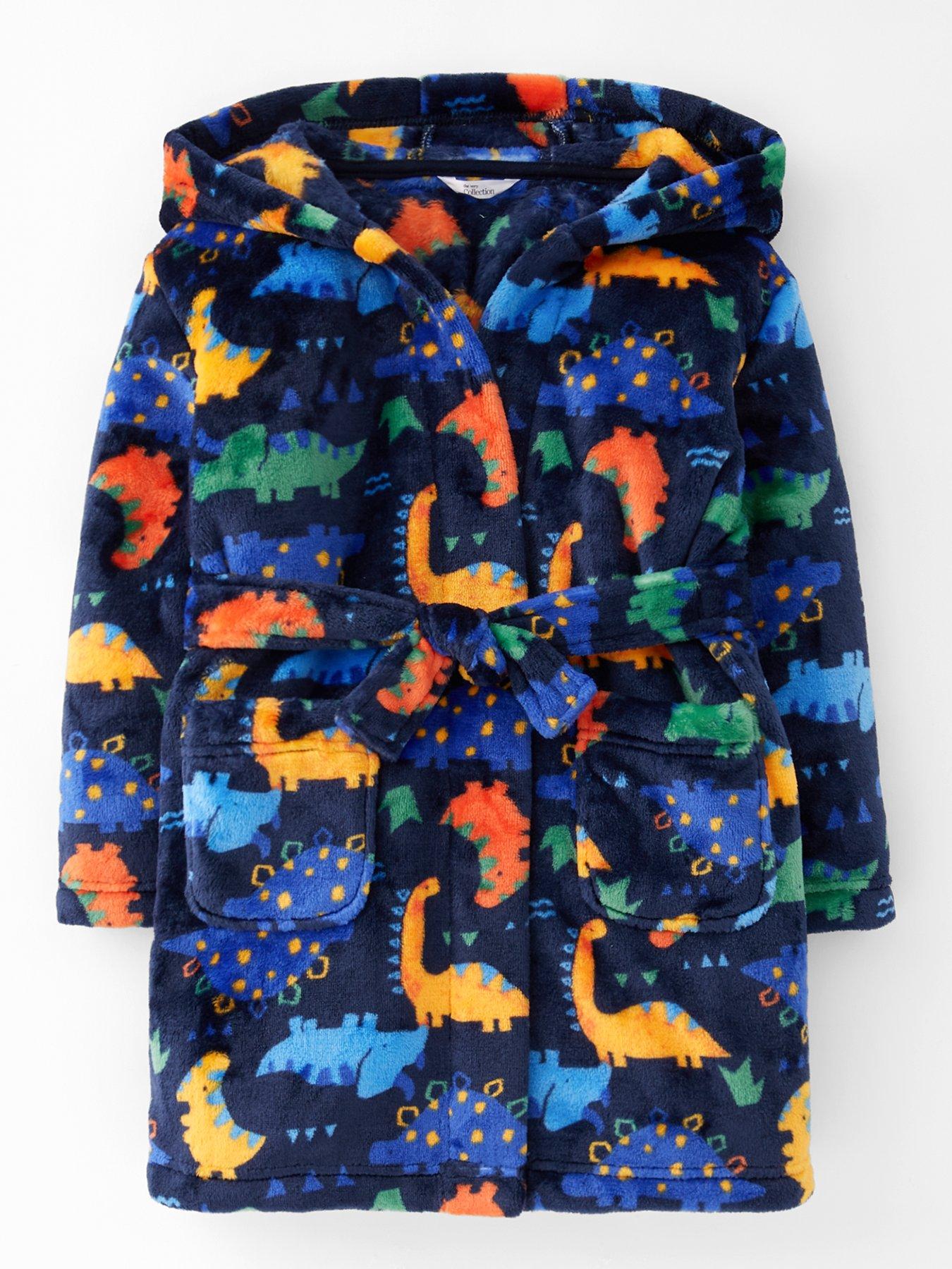 The Very Collection Kids Fleece All Over Print Dinosaur Robe - Multi