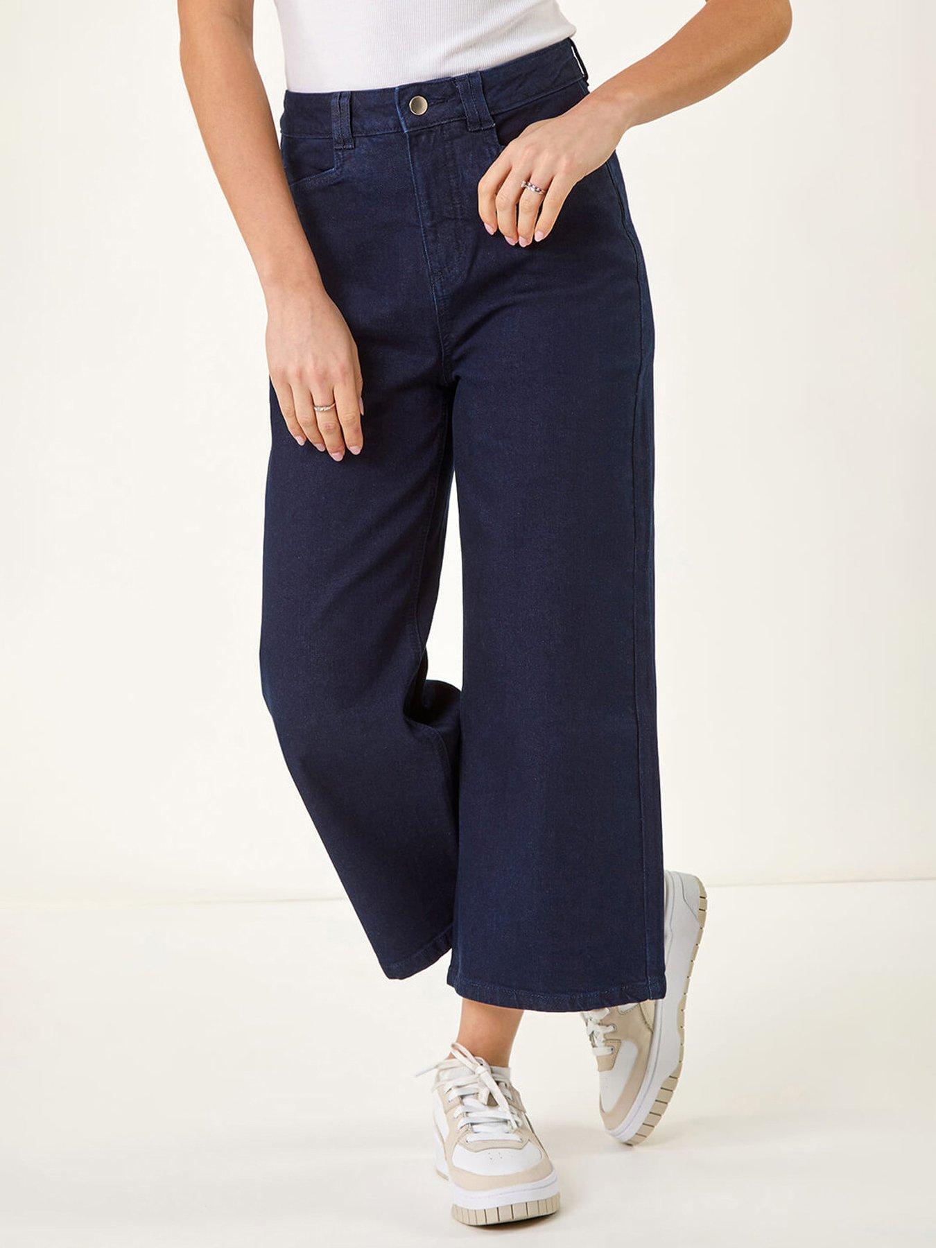 undefined Dusk Denim Pocket Detail Wide Leg Culotte - Indigo