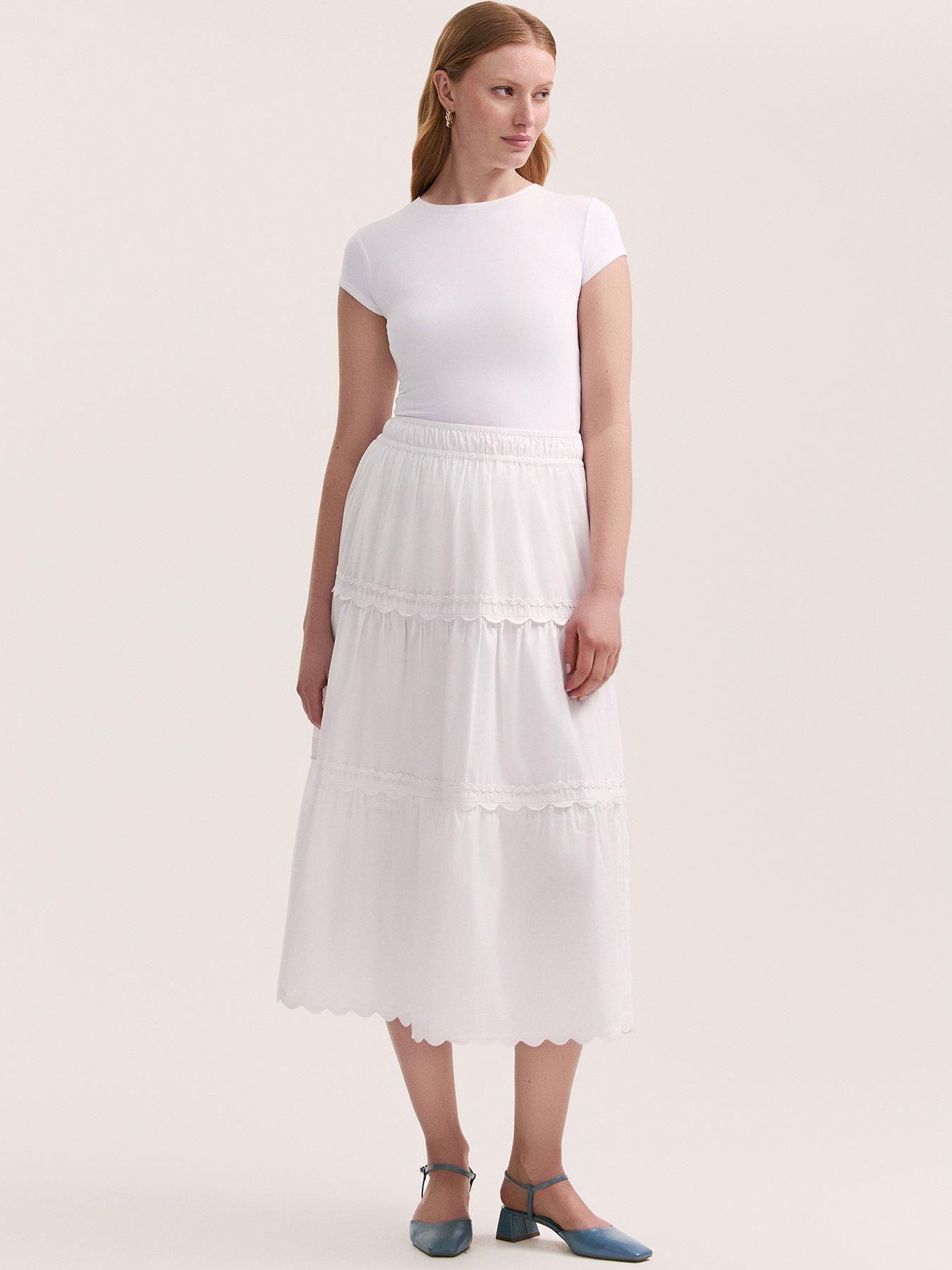 Finery Paula Skirt, White, Size 14, Women