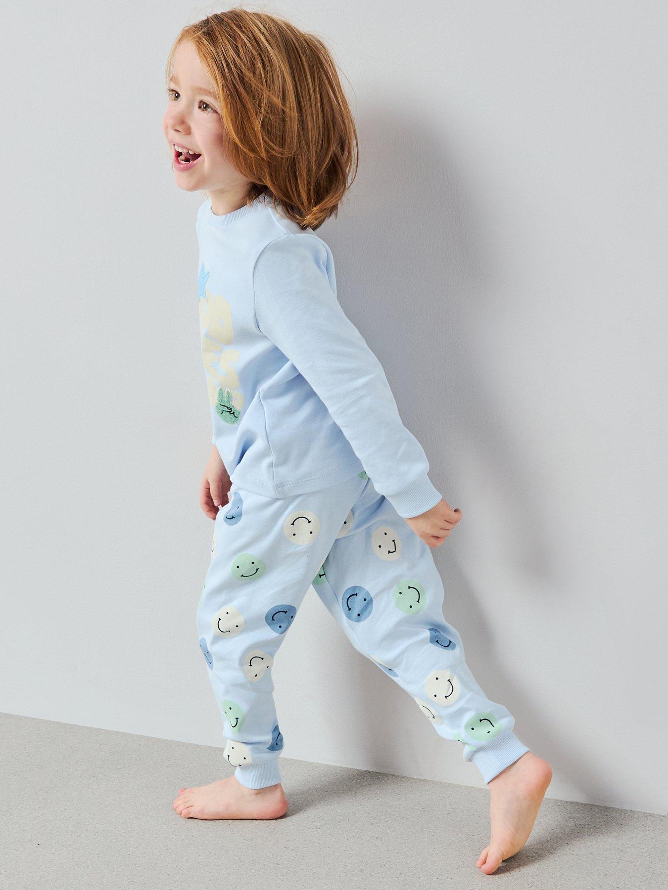 Image 2 of 5 of The Very Collection Boys Good Times Smiley Pyjama Set - Blue