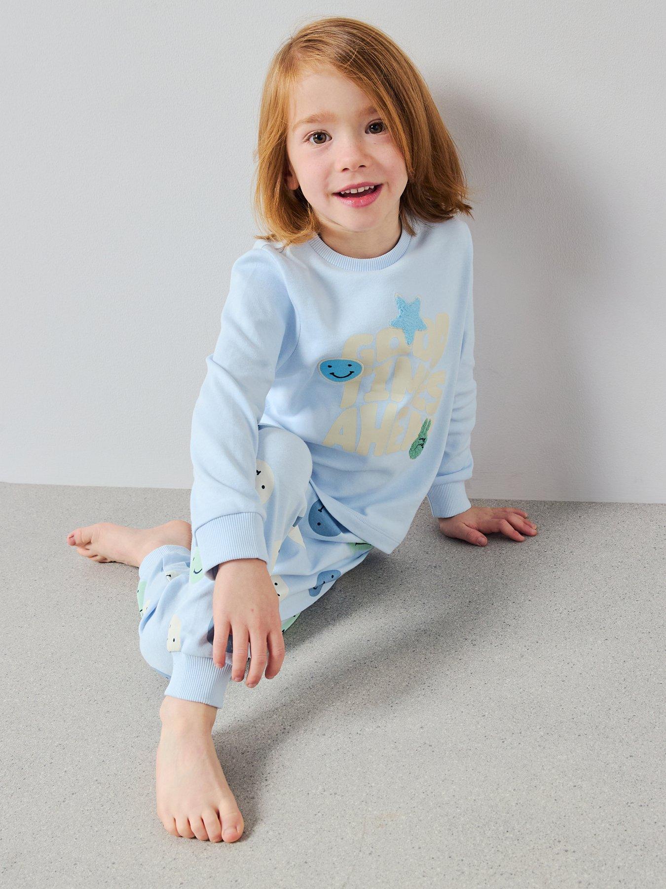 Image 5 of 5 of The Very Collection Boys Good Times Smiley Pyjama Set - Blue