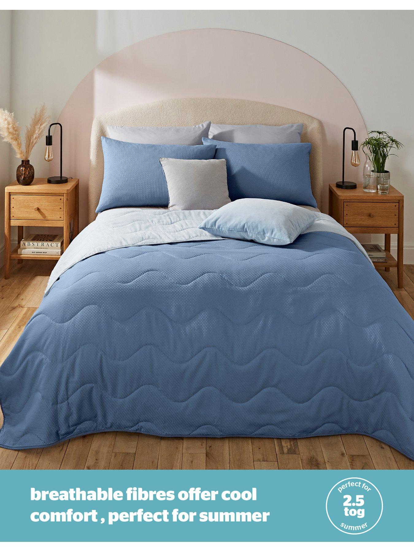 Image 3 of 7 of Silentnight Summer Breeze Cooling Summer Duvet And Pillowcase Set - 2.5 Tog - Grey/Blue