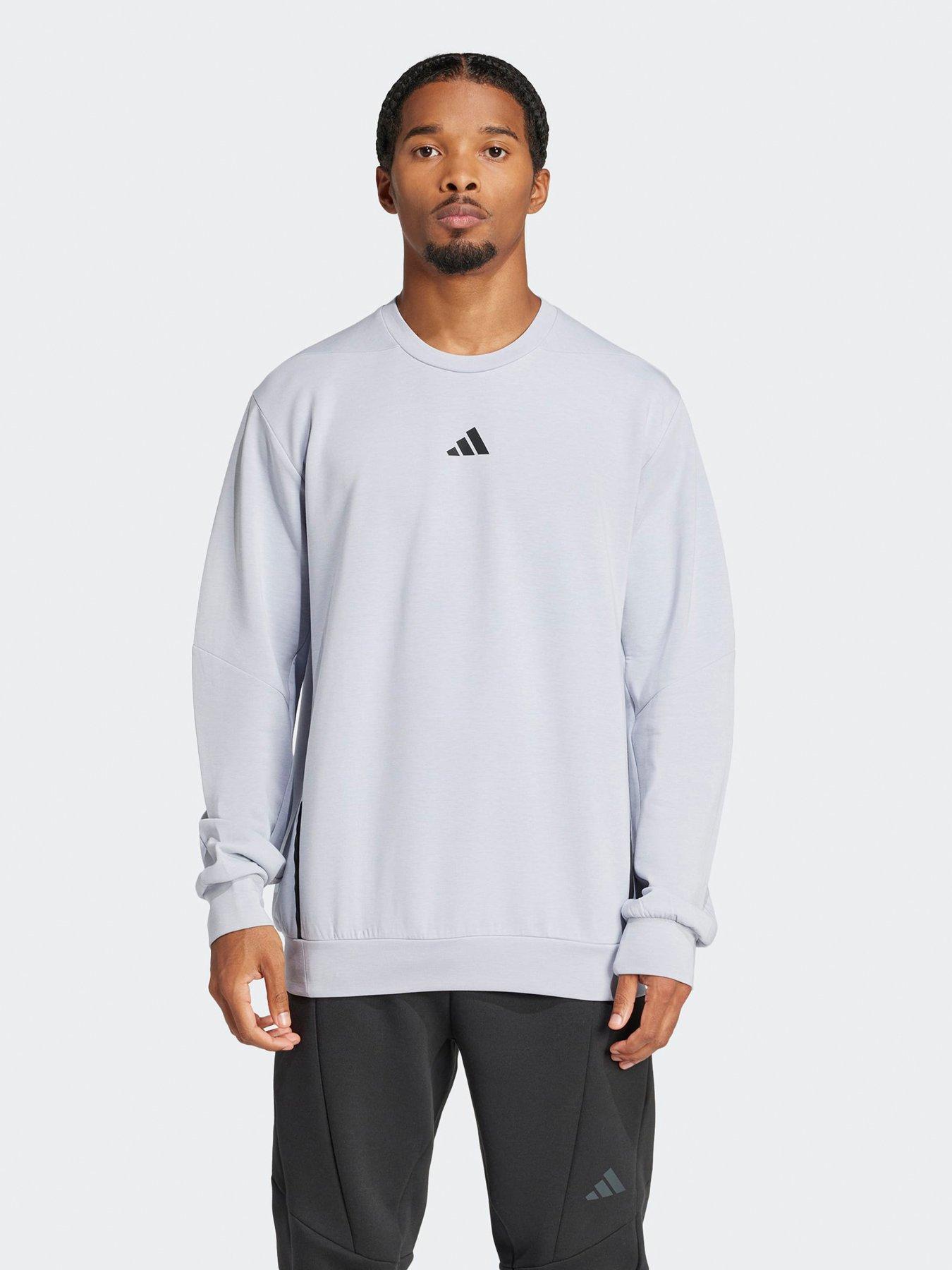adidas Mens Training D4T Crew Sweater, Halo Silver, Size 2Xl, Men
