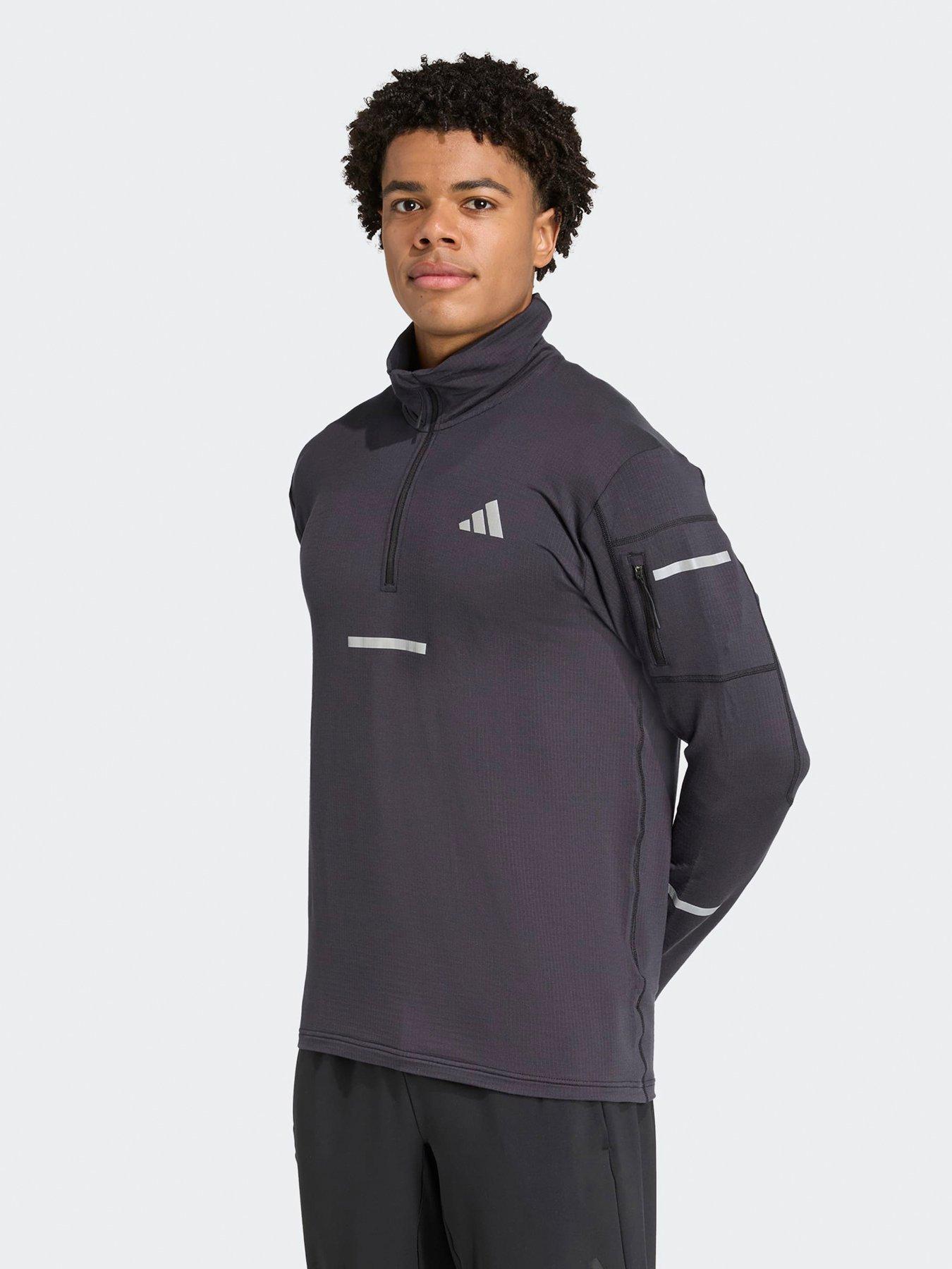 adidas Mens Running Adi365 Warm 1/2 Zip Top - Black