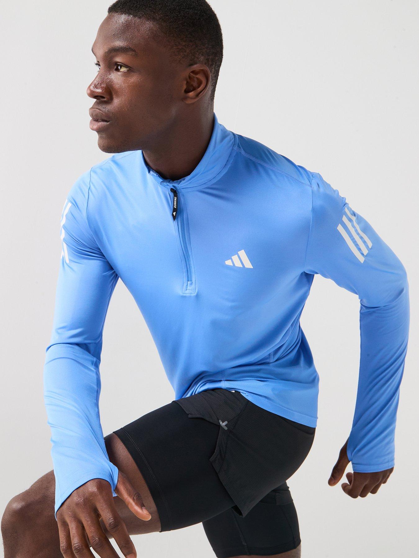 undefined Mens Running Own The Run 1/2 Zip Top - Blue