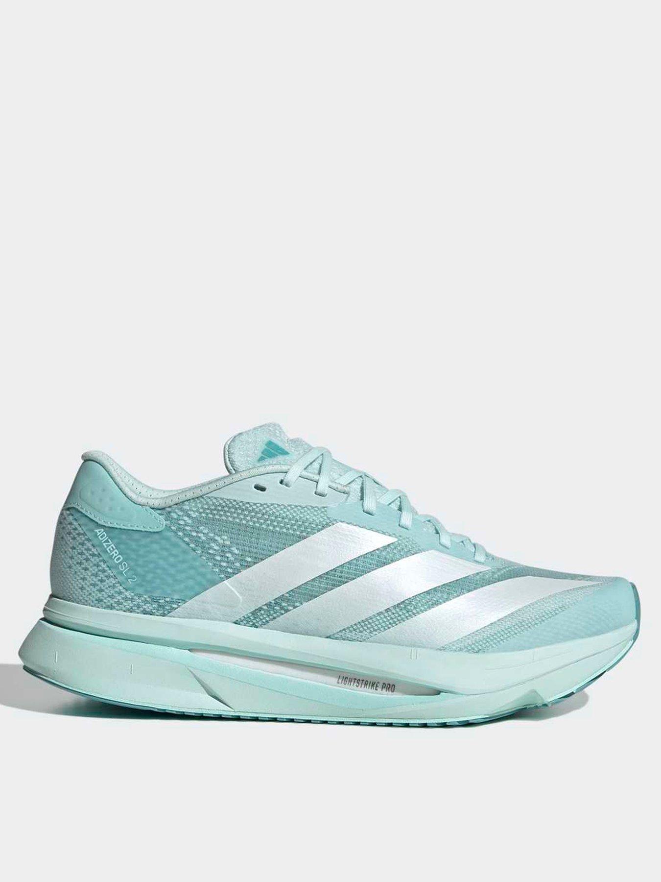 adidas Womens Running Adizero Sl2 Trainers, Halo Mint/Ftwr White/Semi Aqua, Size 3.5, Women