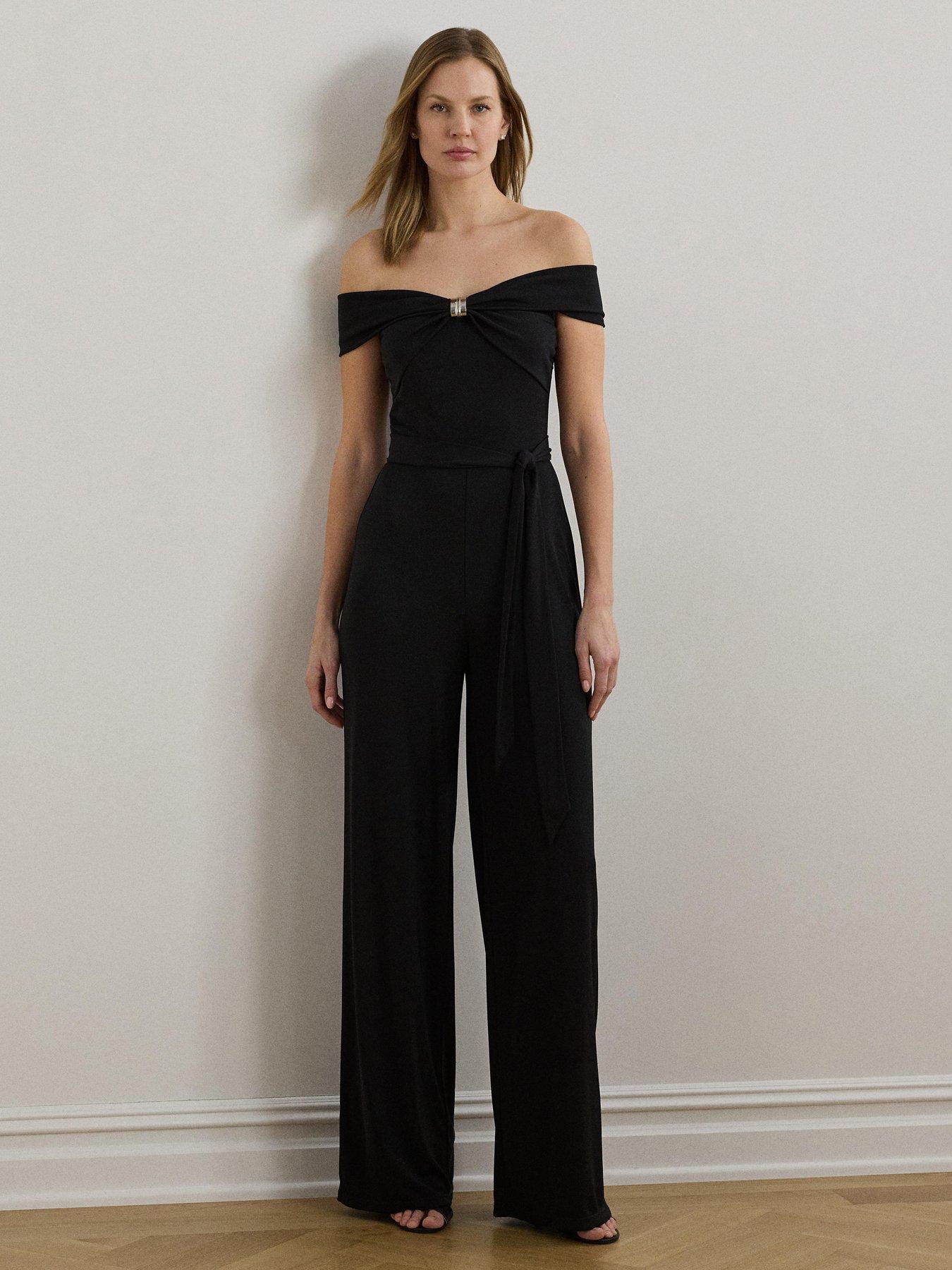 Image 1 of 5 of Lauren by Ralph Lauren Dashna Jumpsuit - Black