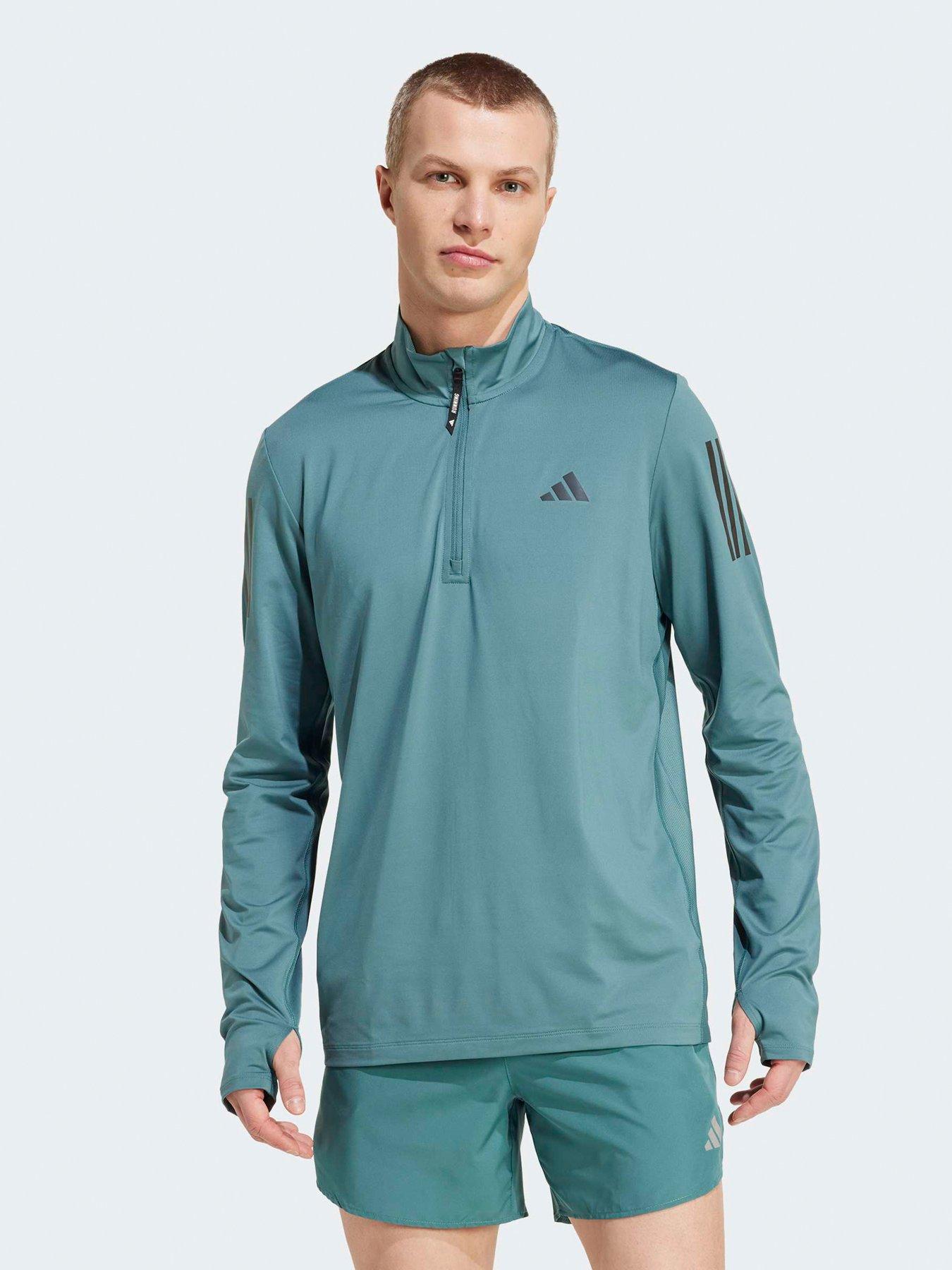 undefined Mens Running Own The Run 1/2 Zip Top - Green
