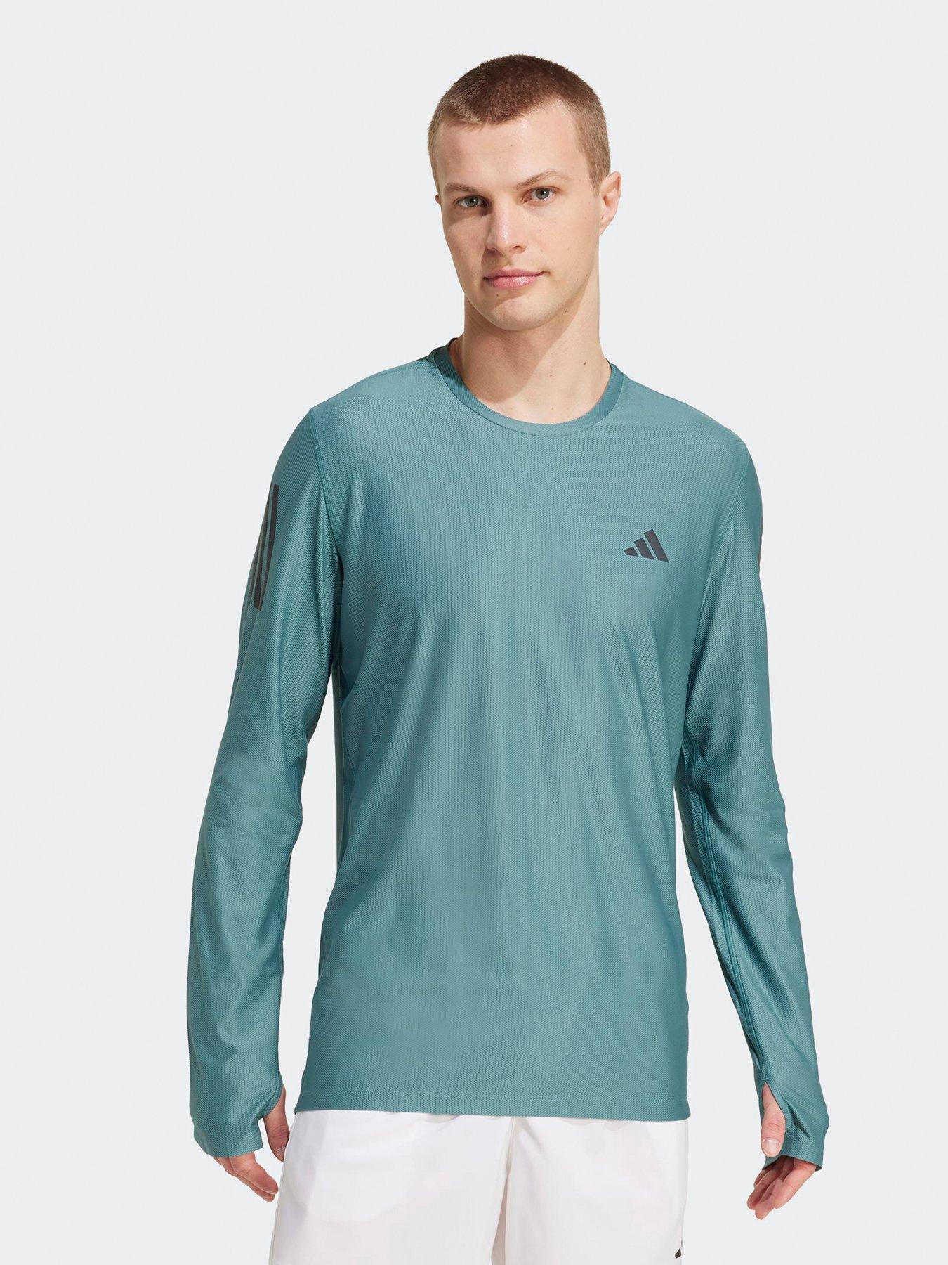 adidas Mens Running Own The Run Long Sleeve T-Shirt, Preloved Teal, Size 2Xl, Men