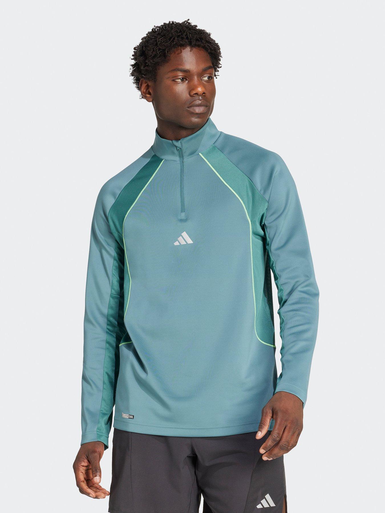 adidas Mens Training Tech 1/4 Zip Top - Green