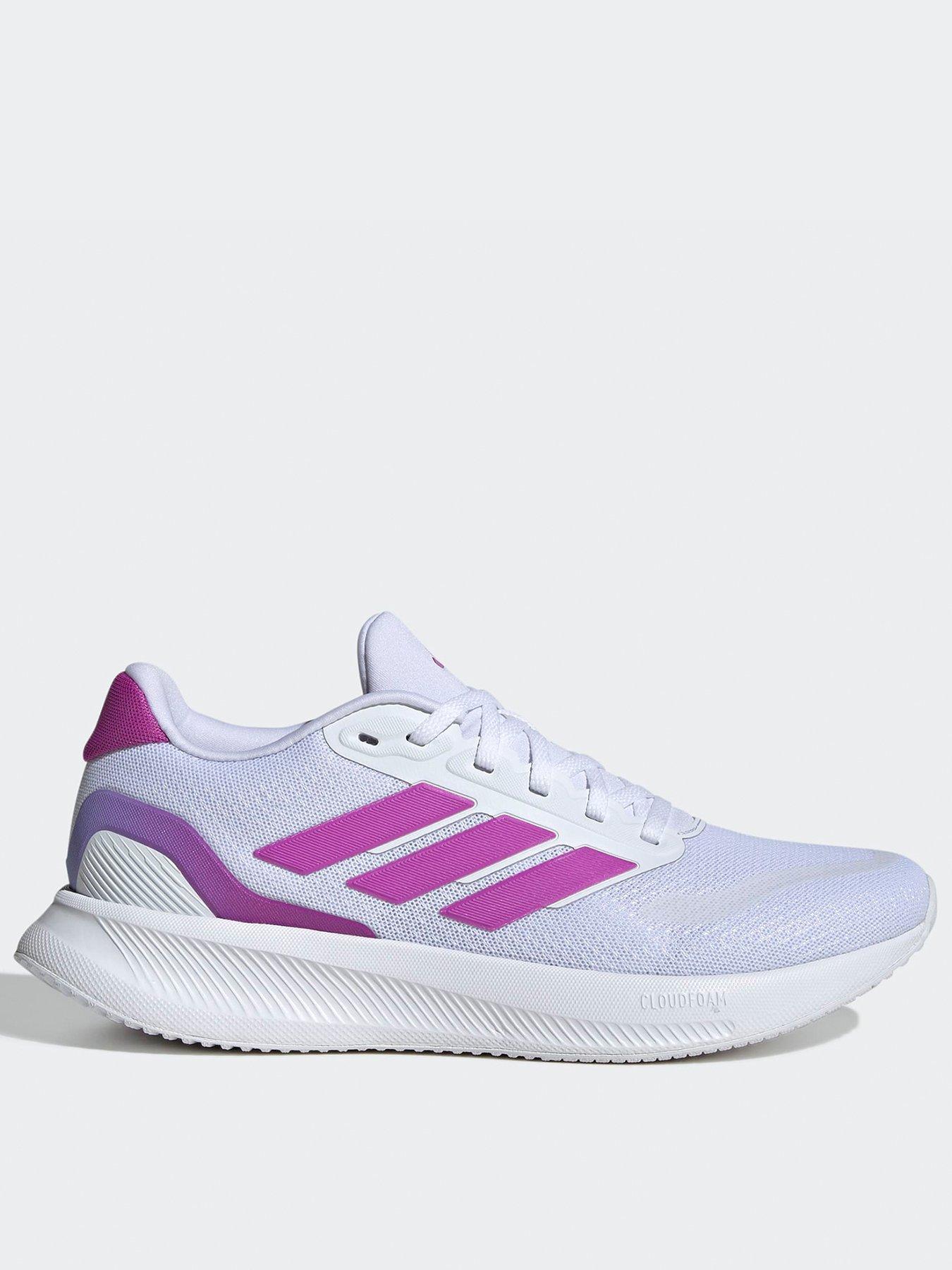 adidas Womens Running Runfalcon 5 Trainers, Ftwwht/Purbur/Seblbu, Size 5, Women