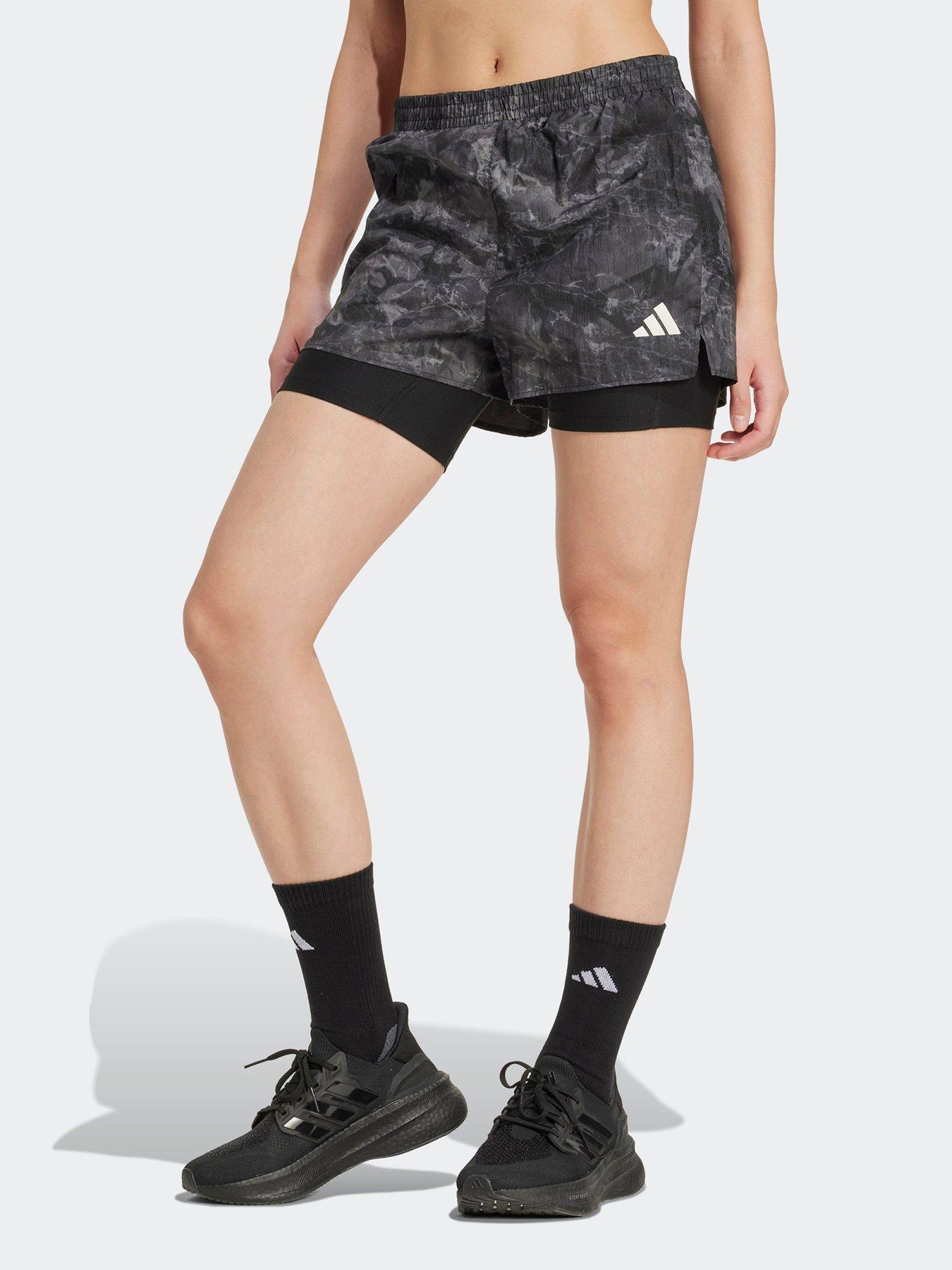 undefined Womens Running Own The Run Printed 2In1 Shorts - Grey