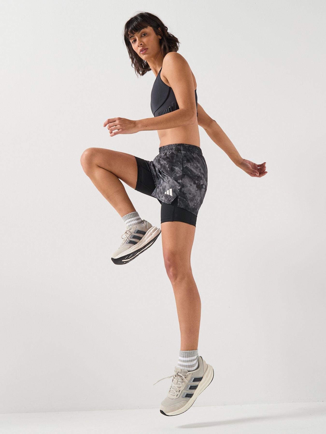 adidas Womens Running Own The Run Printed 2In1 Shorts - Grey