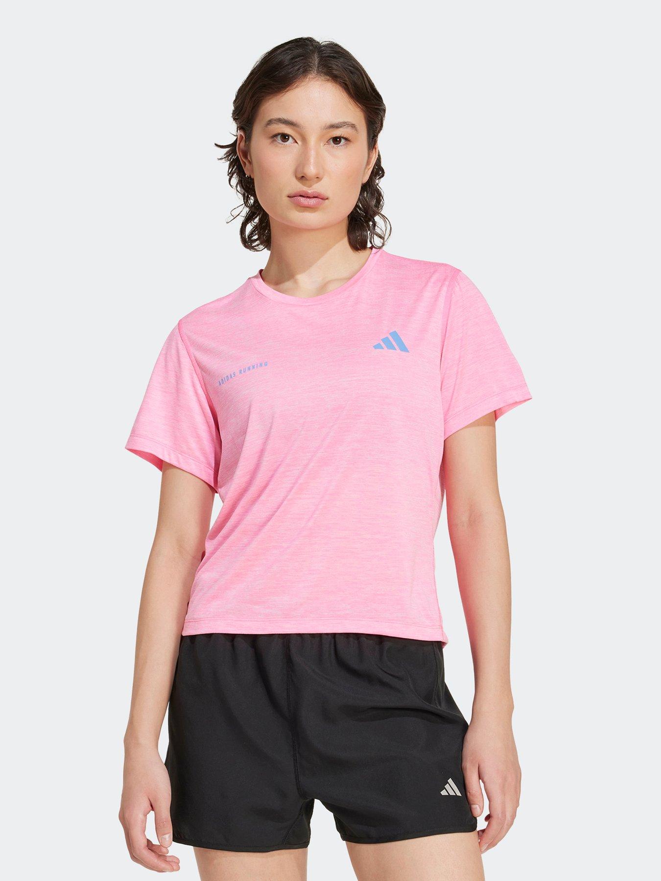 adidas Womens Running Own The Run Melange T-shirt - Pink